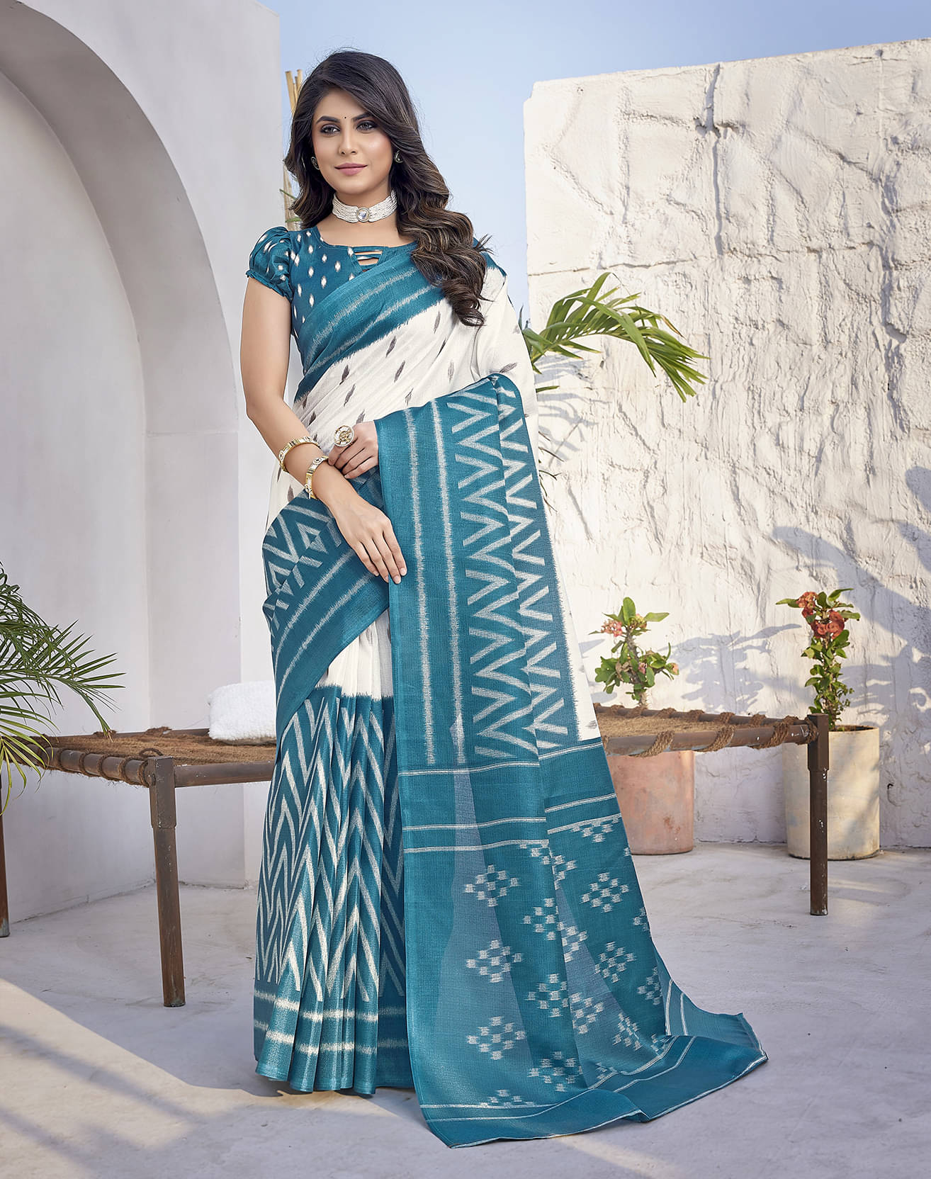 Yashika Art Silk Printed Saree With Unstitched Blouse Piece ( Blue ) Yashika Art Silk Printed Saree With Unstitched Blouse Piece ( Blue )