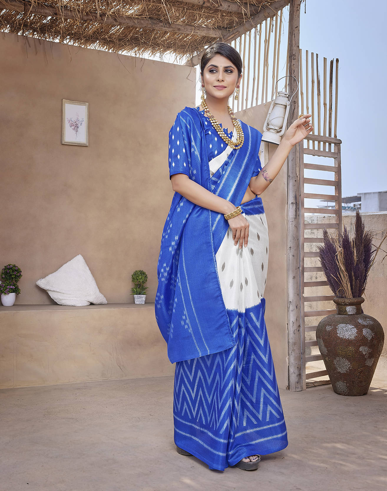 Yashika Art Silk Printed Saree With Unstitched Blouse Piece ( Blue )     			Yashika Art Silk Printed Saree With Unstitched Blouse Piece ( Blue )