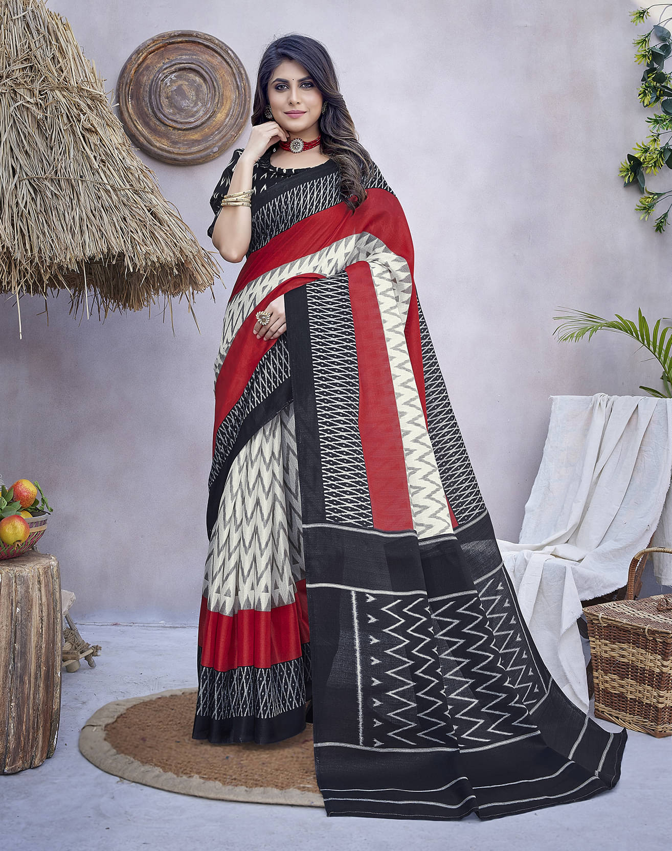 Yashika Art Silk Printed Saree With Unstitched Blouse Piece ( Black ) Yashika Art Silk Printed Saree With Unstitched Blouse Piece ( Black )