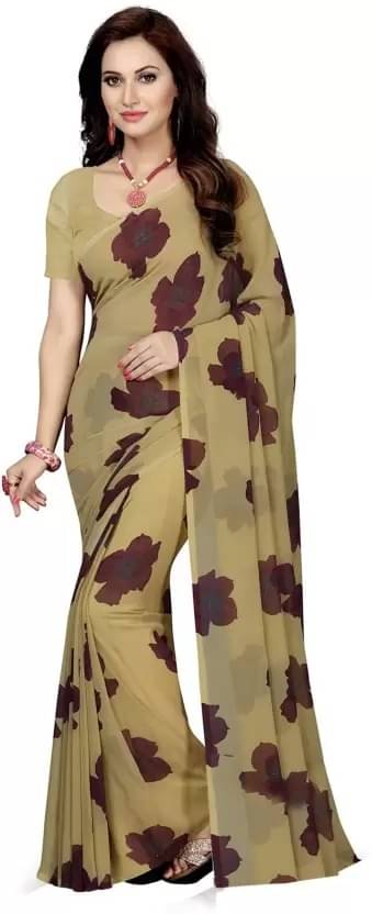 Yashika Georgette Printed Saree With Unstitched Blouse Piece ( Multicolor ) Yashika Georgette Printed Saree With Unstitched Blouse Piece ( Multicolor )