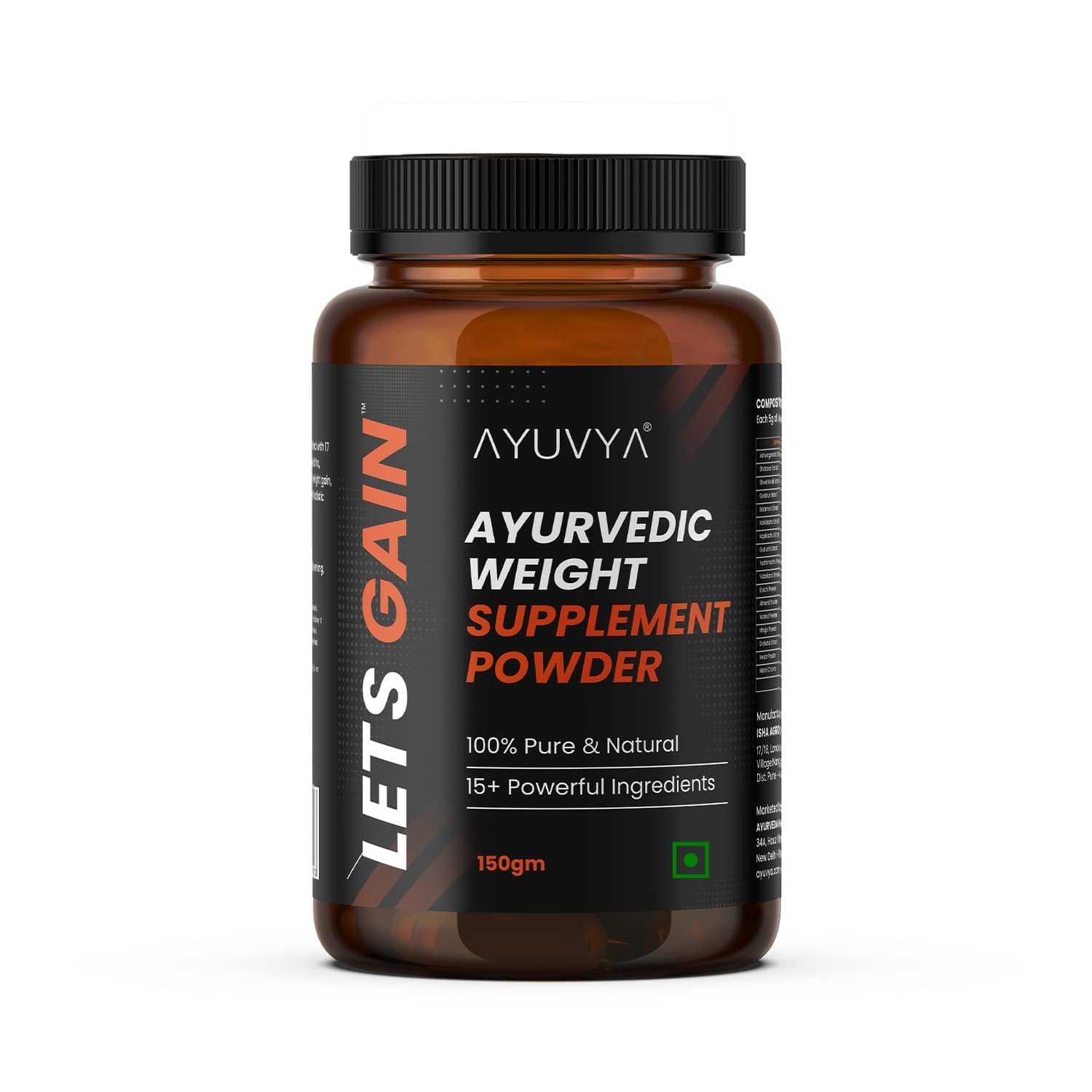 Ayuvya Lets Gain Weight Gain Powder helps gain weight, muscle mass and energy levels. Powerful and effective weight gainer 150gm