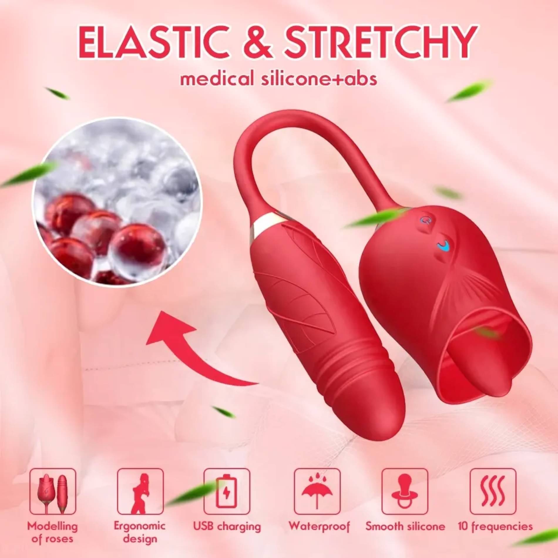     			Rose massager for Pain Relief With 10 Vibration, Pink Color (Pack of 1)
