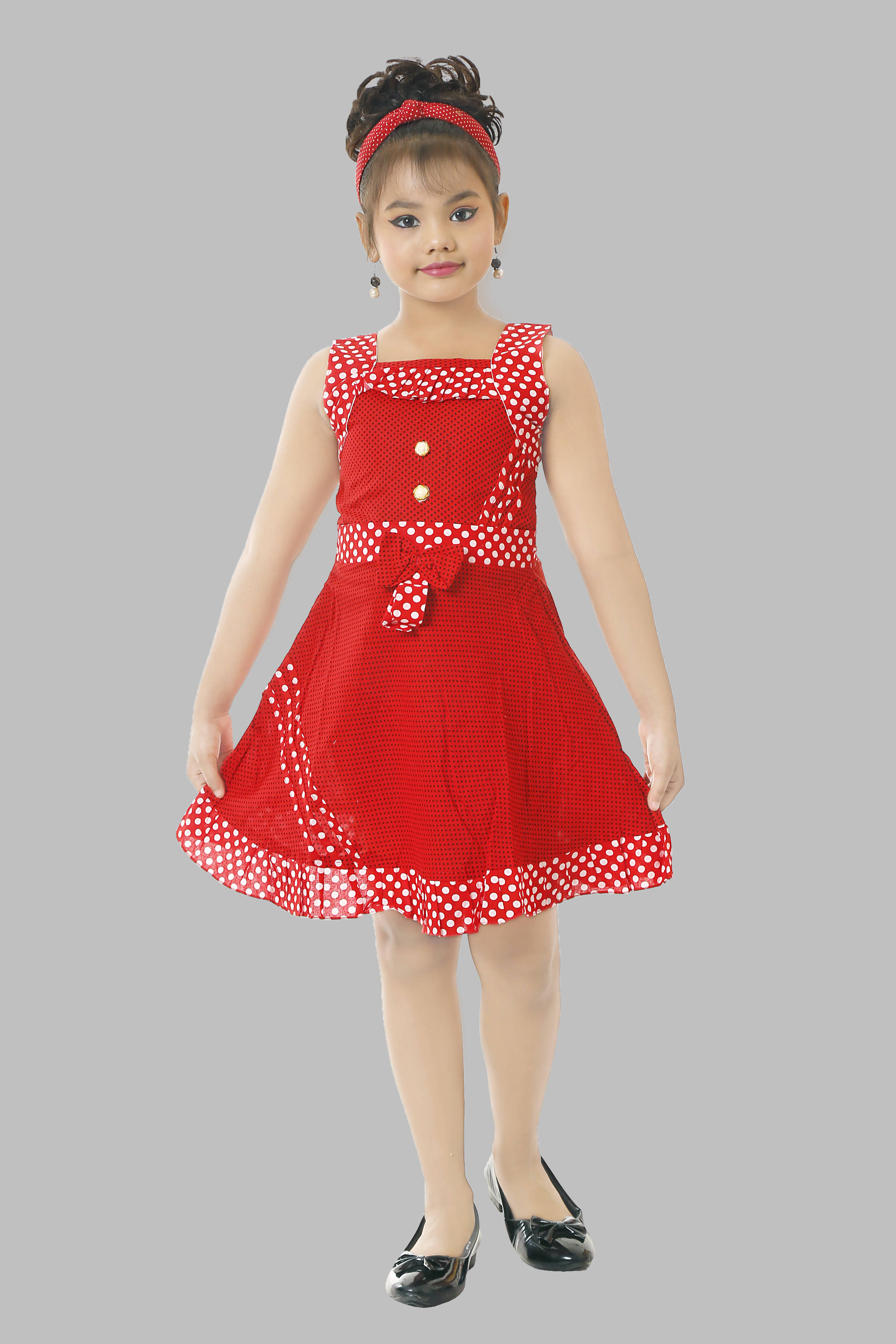     			fessist Cotton Blend Frock For Girls ( Pack of 1 , Red )