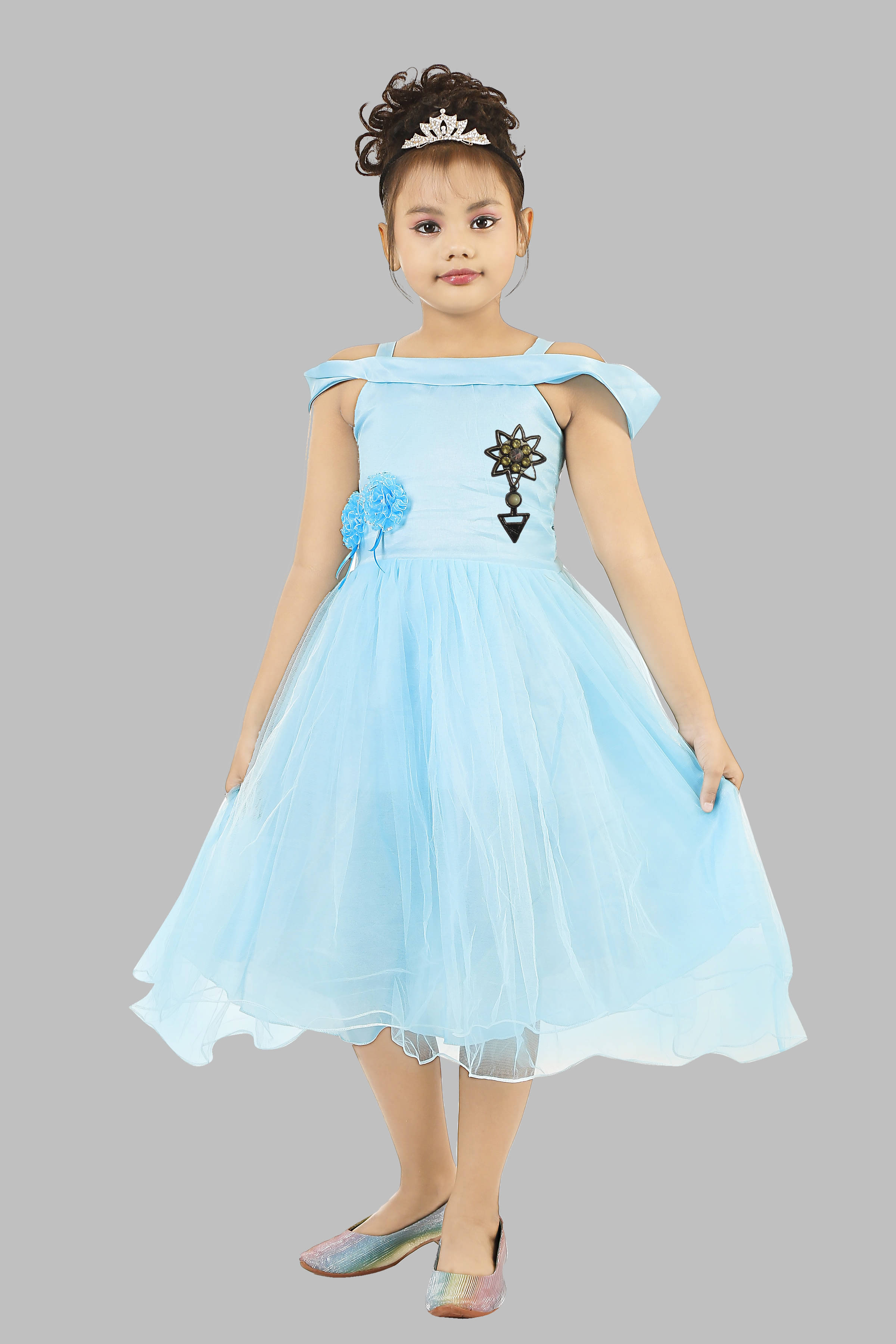 fessist Net Frock For Girls ( Pack of 1 , Blue ) fessist Net Frock For Girls ( Pack of 1 , Blue )
