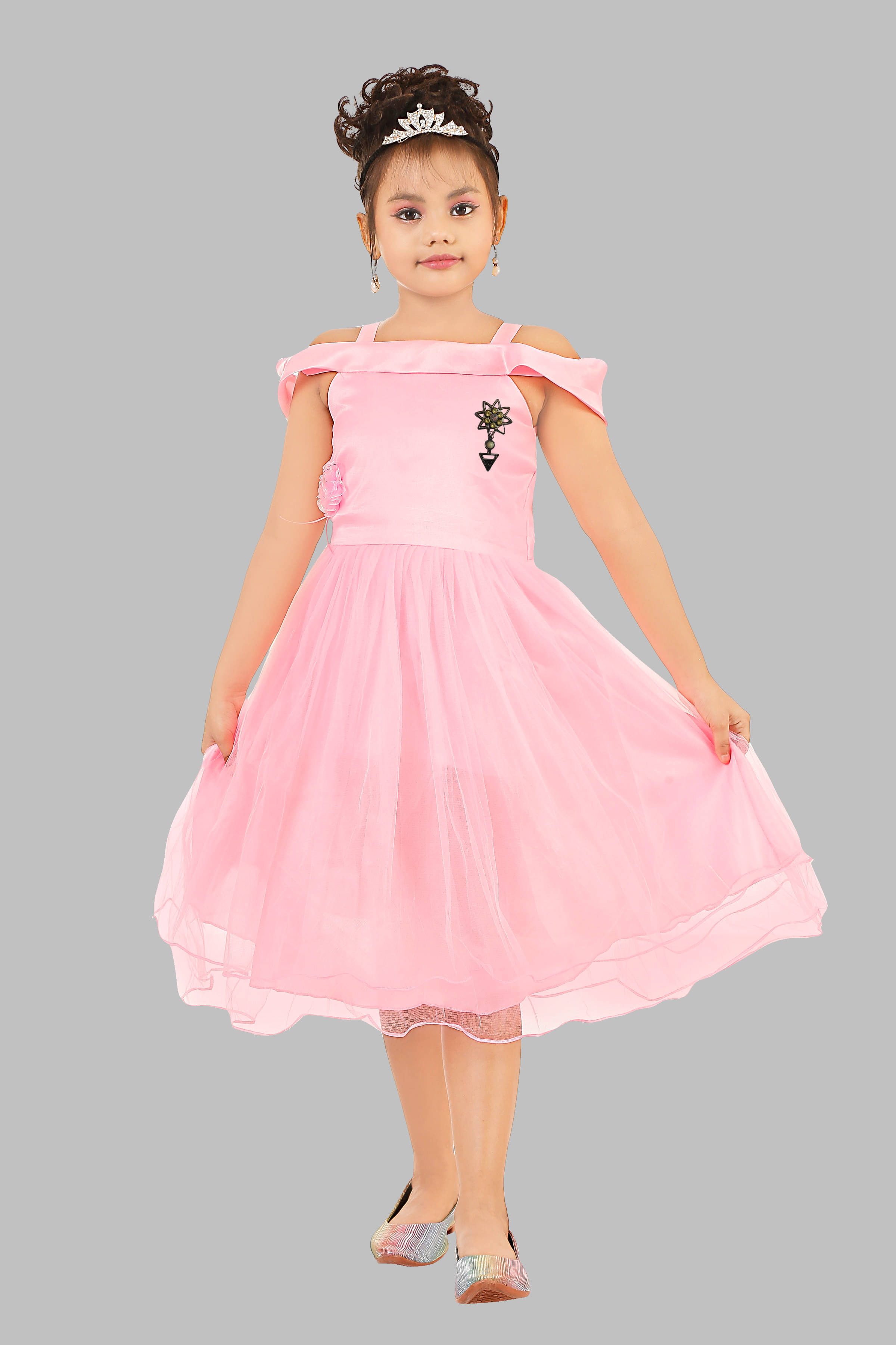 fessist Net Frock For Girls ( Pack of 1 , Pink ) fessist Net Frock For Girls ( Pack of 1 , Pink )