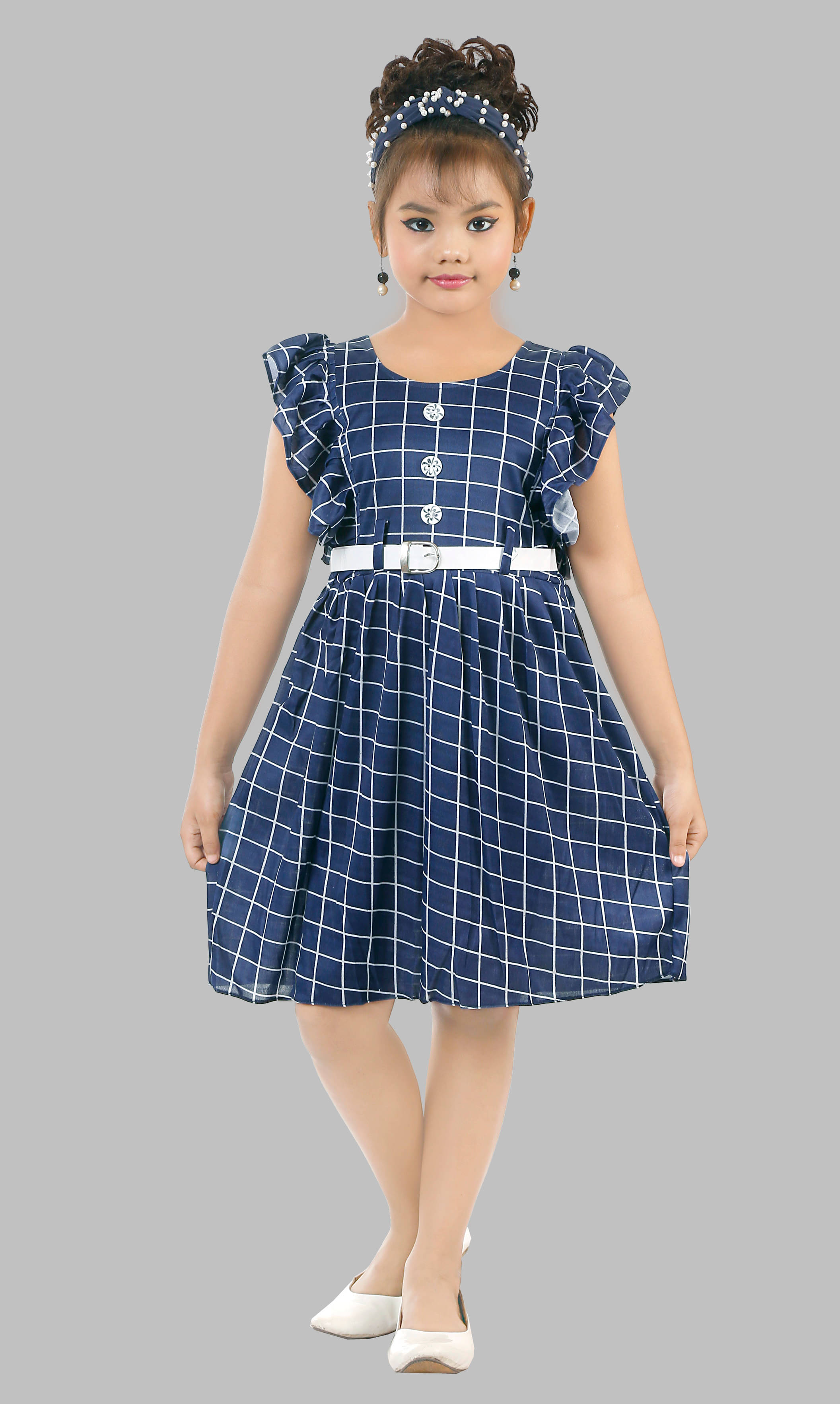 fessist Polyester Frock For Girls ( Pack of 1 , Blue ) fessist Polyester Frock For Girls ( Pack of 1 , Blue )