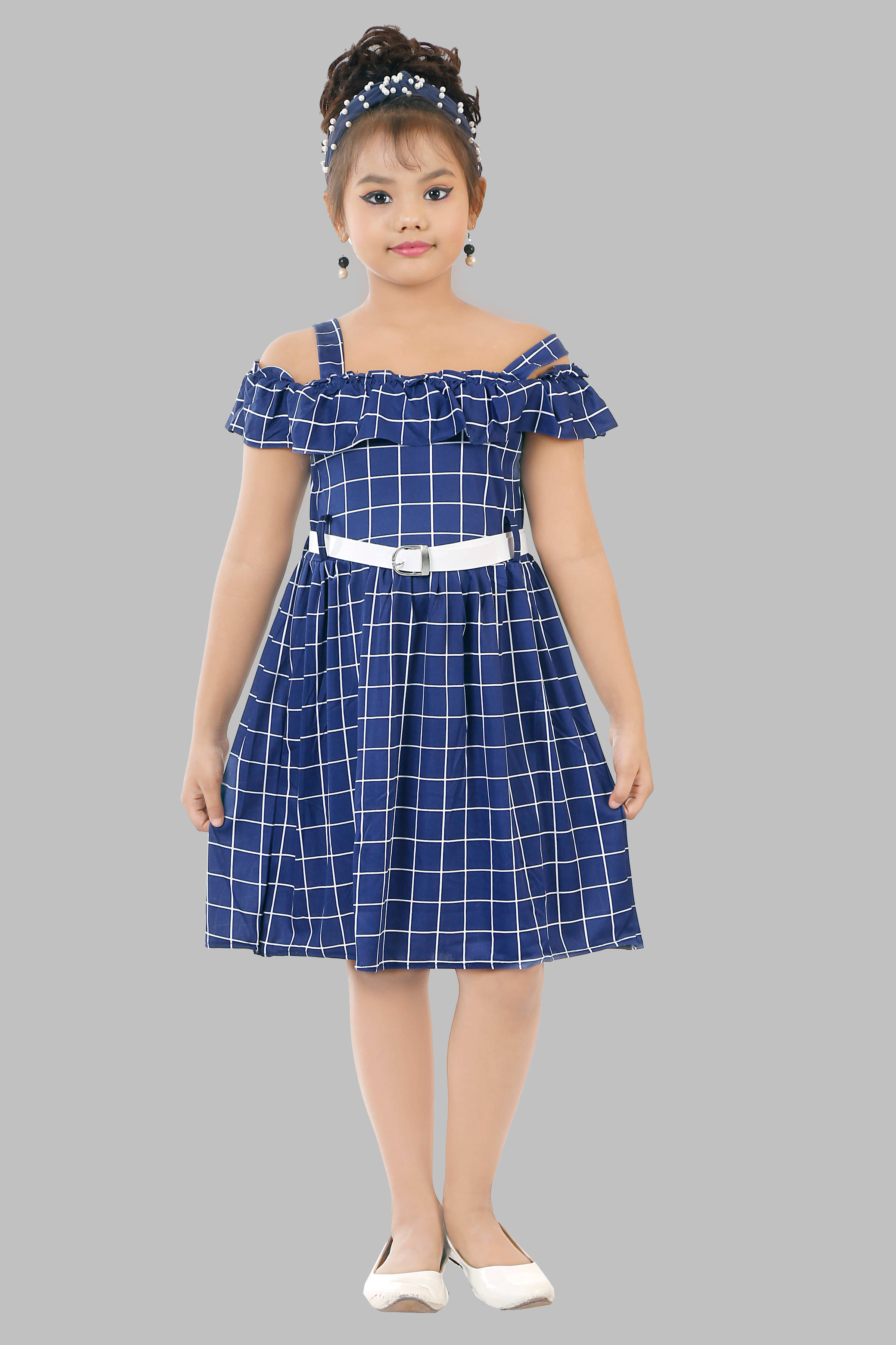 fessist Polyester Frock For Girls ( Pack of 1 , Blue )     			fessist Polyester Frock For Girls ( Pack of 1 , Blue )