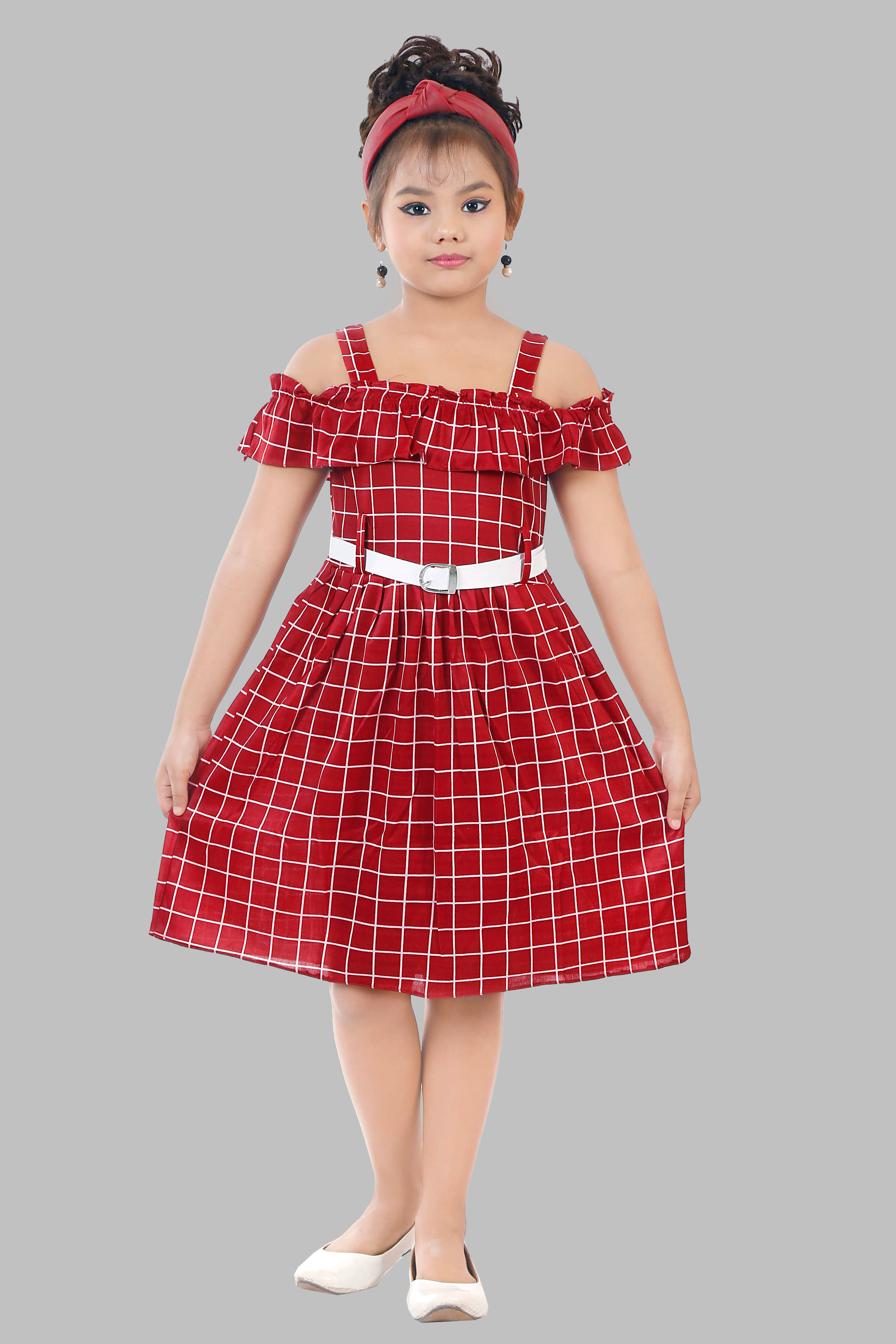 fessist Polyester Frock For Girls ( Pack of 1 , Maroon ) fessist Polyester Frock For Girls ( Pack of 1 , Maroon )