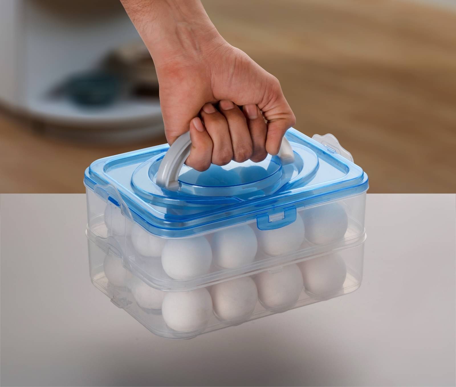2 Layer Egg Storage Container Storage Box with Lid for Refrigerator Kitchen Food and Vegetable Fridge Basket (pack of 1 ,Blue) 2 Layer Egg Storage Container Storage Box with Lid for Refrigerator Kitchen Food and Vegetable Fridge Basket (pack of 1 ,Blue)