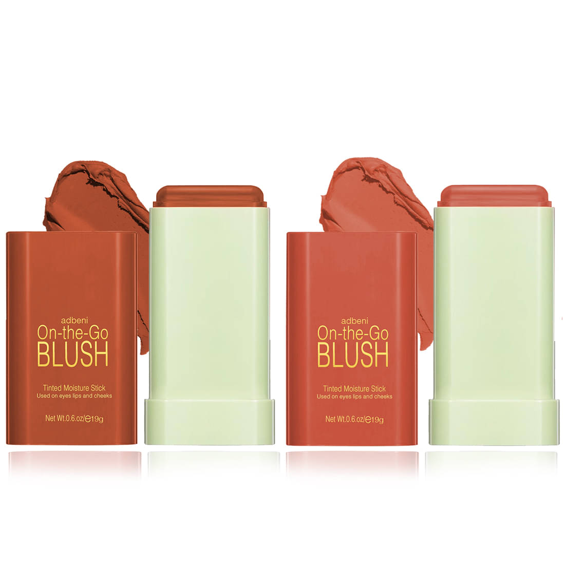     			Adbeni 2pc Tinted Moist on Eye,Lip & Cheek Balm Blush BEACH GLOW-WARM GLOW Multi 60 g