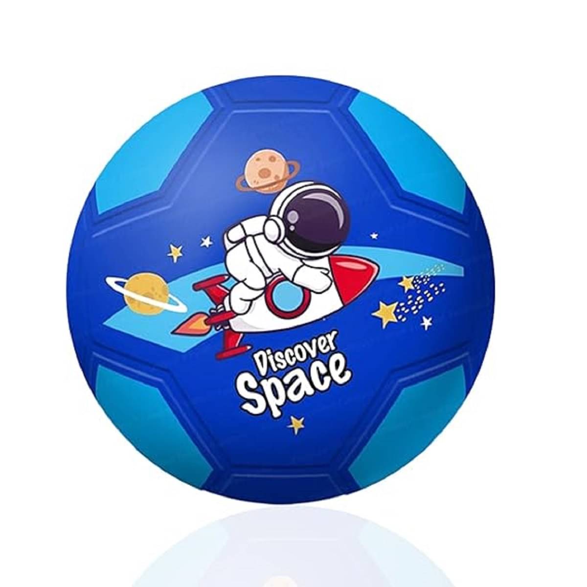     			DENFE  Football for Kids – 9 Inch Colorful Space Football Sports Toy – Extra Grip Silicone Rubber Beach Ball Sports Outdoor Game, Inflatable Ball for Kids Boys 3+ Years (Pack of 1) (Blue)