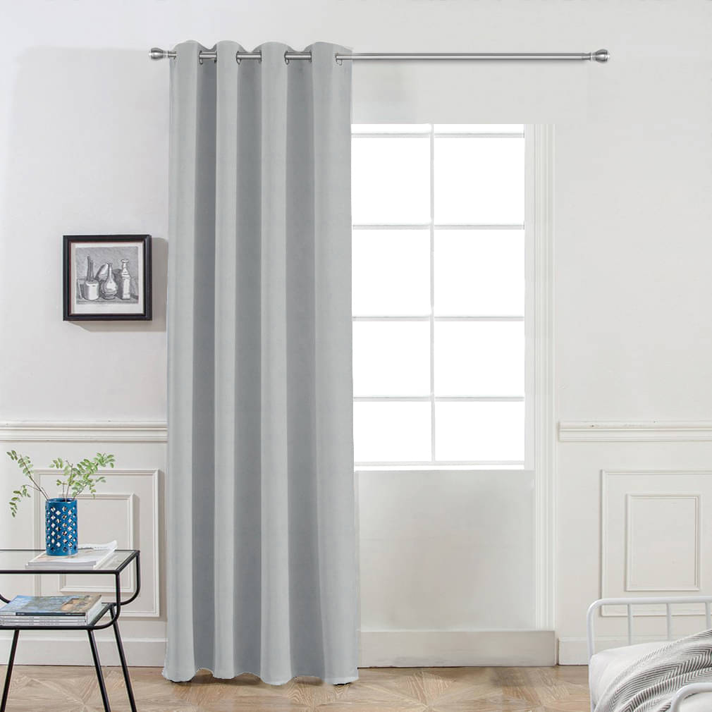 DIVINE CASA Solid Blackout Eyelet Curtain 7 ft ( Pack of 1 ) - Grey DIVINE CASA Solid Blackout Eyelet Curtain 7 ft ( Pack of 1 ) - Grey