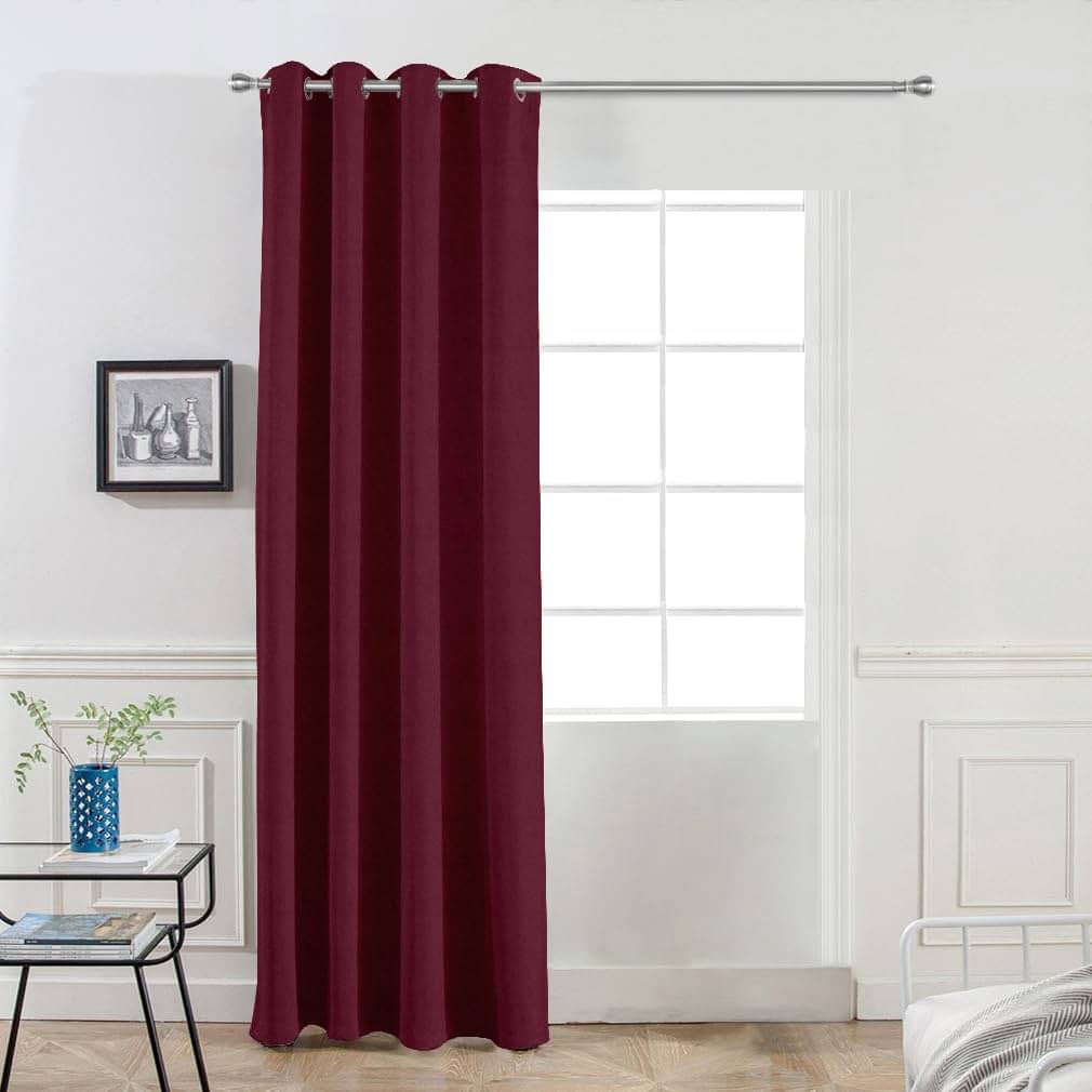     			DIVINE CASA Solid Blackout Eyelet Curtain 7 ft ( Pack of 1 ) - Red
