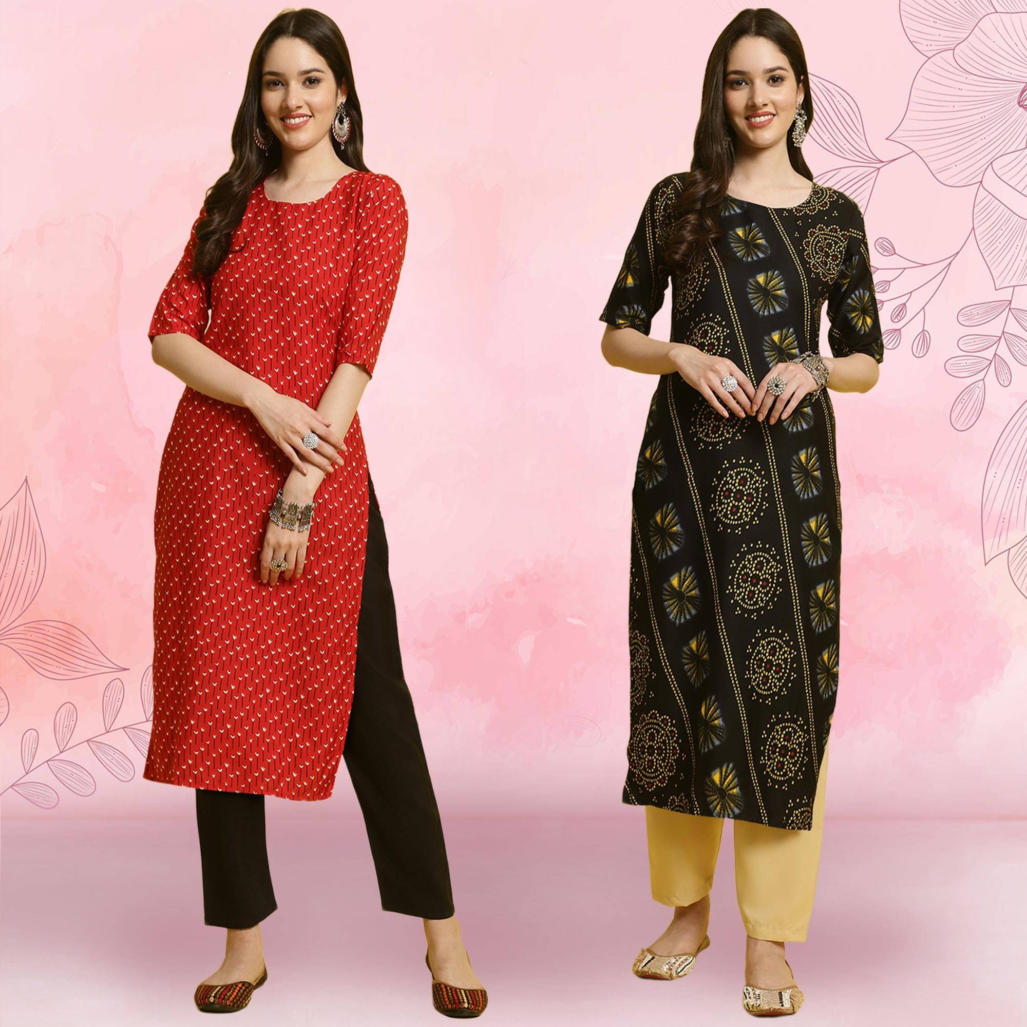Ethnicbasket Crepe Printed Kurti With Pants Women's Stitched Salwar Suit - Charcoal ( Pack of 2 ) Ethnicbasket Crepe Printed Kurti With Pants Women's Stitched Salwar Suit - Charcoal ( Pack of 2 )