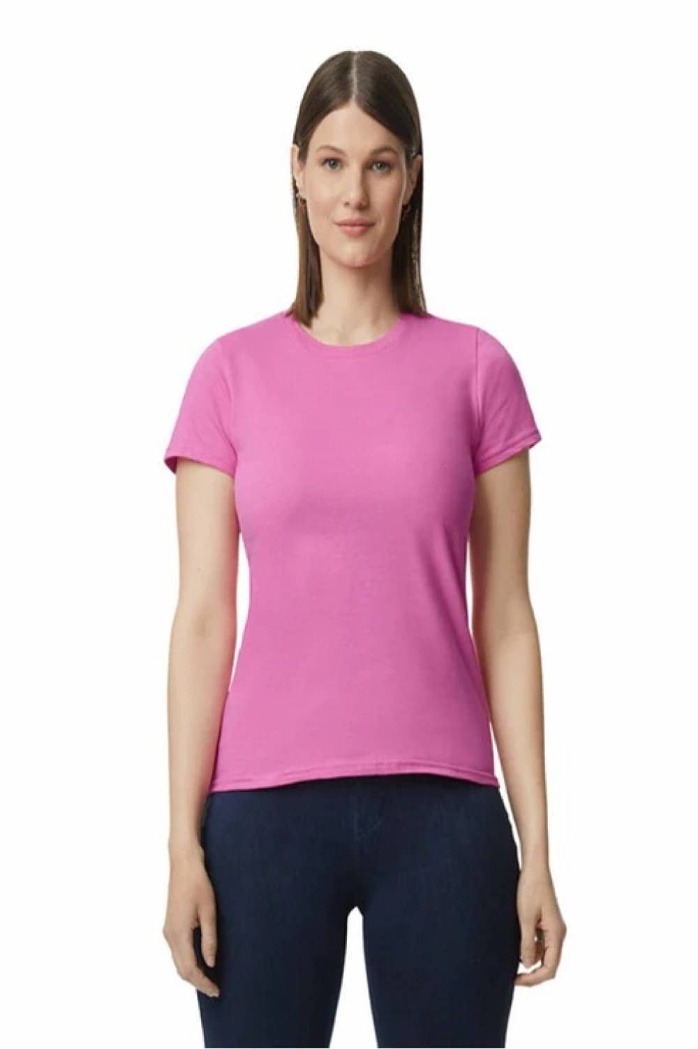 Gildan Women Cotton Solid Regular Fit Round Neck T-Shirt ( Pink )     			Gildan Women Cotton Solid Regular Fit Round Neck T-Shirt ( Pink )
