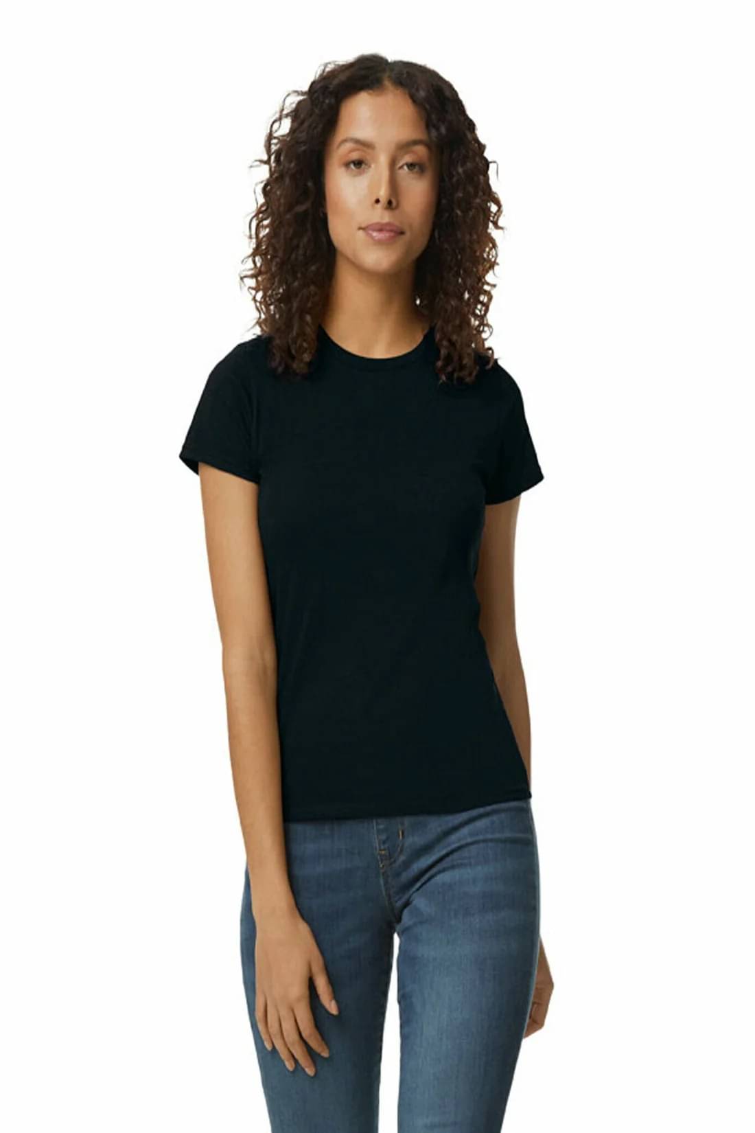 Gildan Women Cotton Solid Regular Fit Round Neck T-Shirt ( Black ) Gildan Women Cotton Solid Regular Fit Round Neck T-Shirt ( Black )