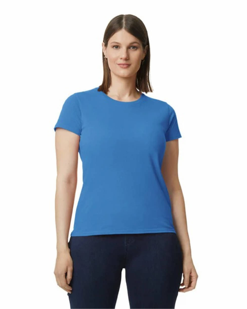 Gildan Women Cotton Solid Regular Fit Round Neck T-Shirt ( Blue ) Gildan Women Cotton Solid Regular Fit Round Neck T-Shirt ( Blue )