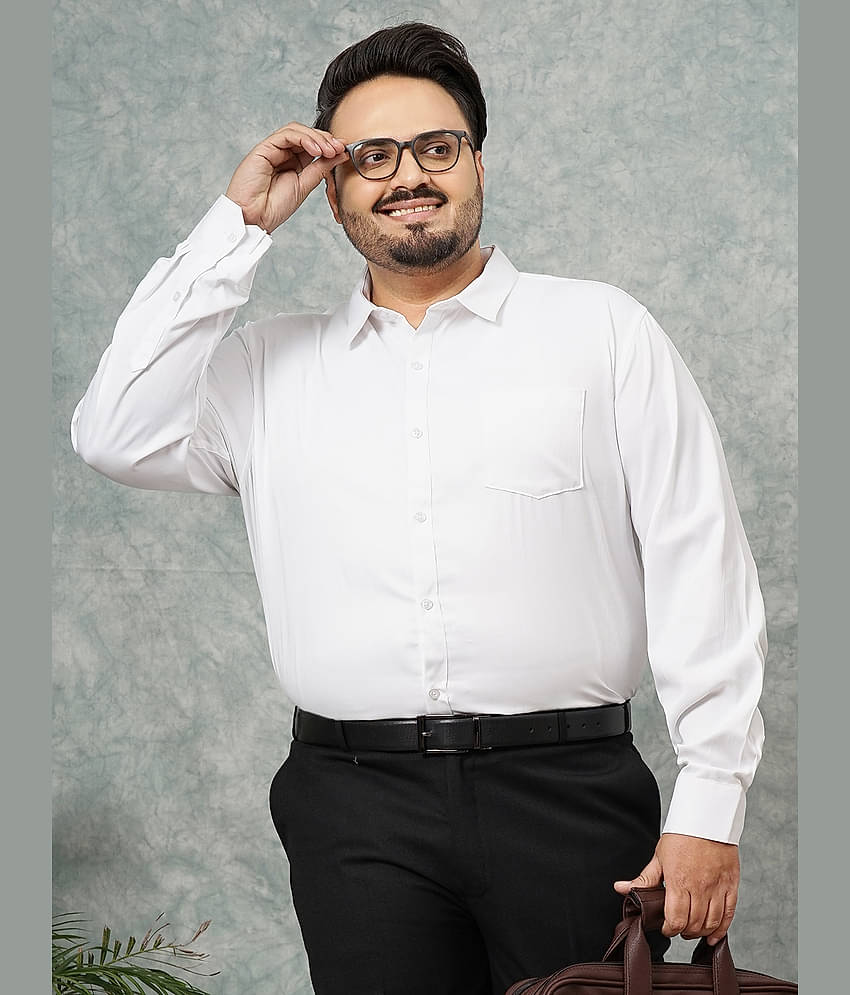 HARDSODA Poly Cotton Regular Fit Full Sleeves Men's Formal Shirt - White ( Pack of 1 )