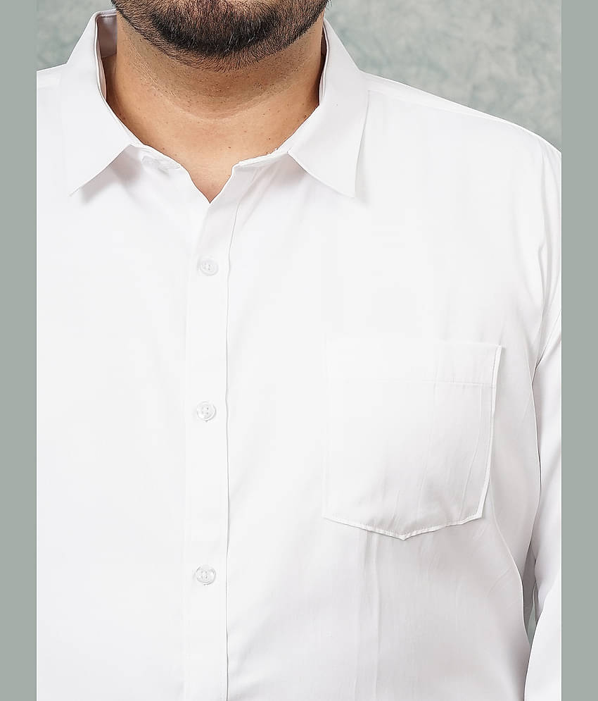 HARDSODA Poly Cotton Regular Fit Full Sleeves Men's Formal Shirt - White ( Pack of 1 )