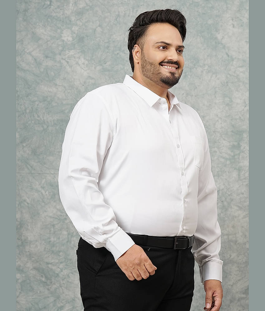 HARDSODA Poly Cotton Regular Fit Full Sleeves Men's Formal Shirt - White ( Pack of 1 )