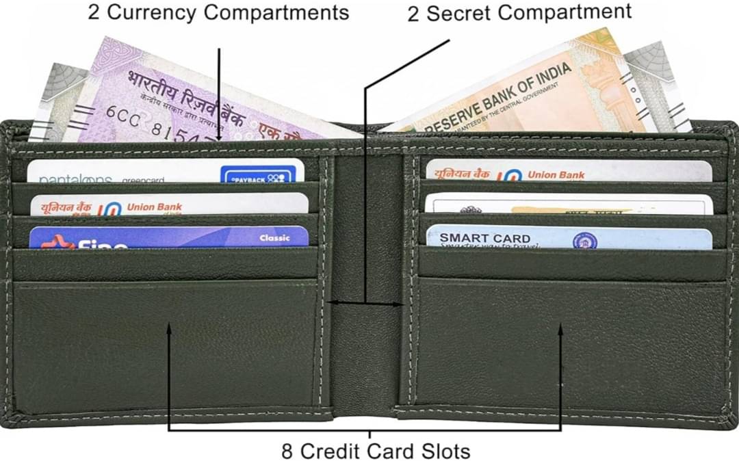 HIDEFLIX Faux Leather Solid Men's Regular Wallet With 10 Slots For Card ( Green , Pack of 1 ) HIDEFLIX Faux Leather Solid Men's Regular Wallet With 10 Slots For Card ( Green , Pack of 1 )