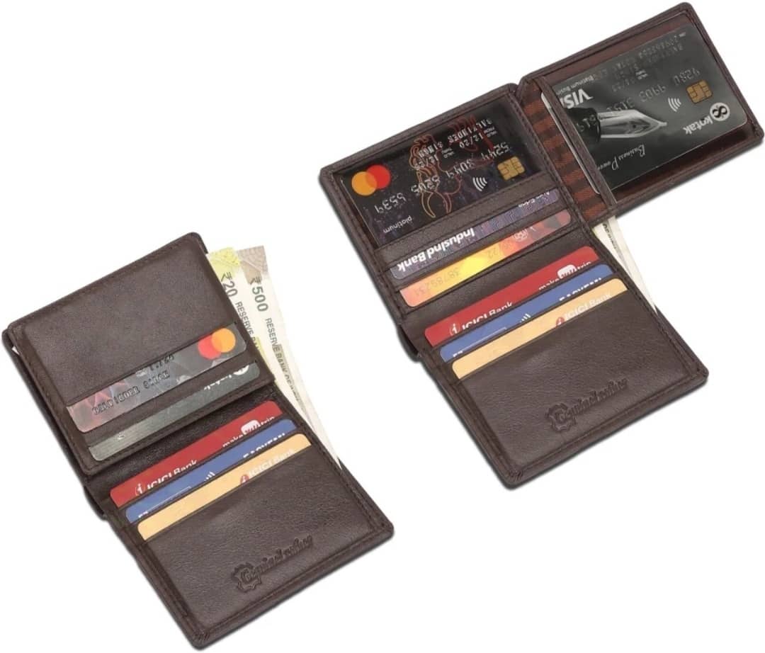 HIDEFLIX Leather Solid Men's Money Clipper With 6 Slots For Card ( Brown , Pack of 1 ) - Handbags | Buy online on ZillyBuy
