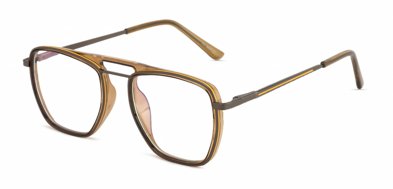     			Hexxa Brown Full Rim Rectangular Computer Glasses ( Pack of 1 )