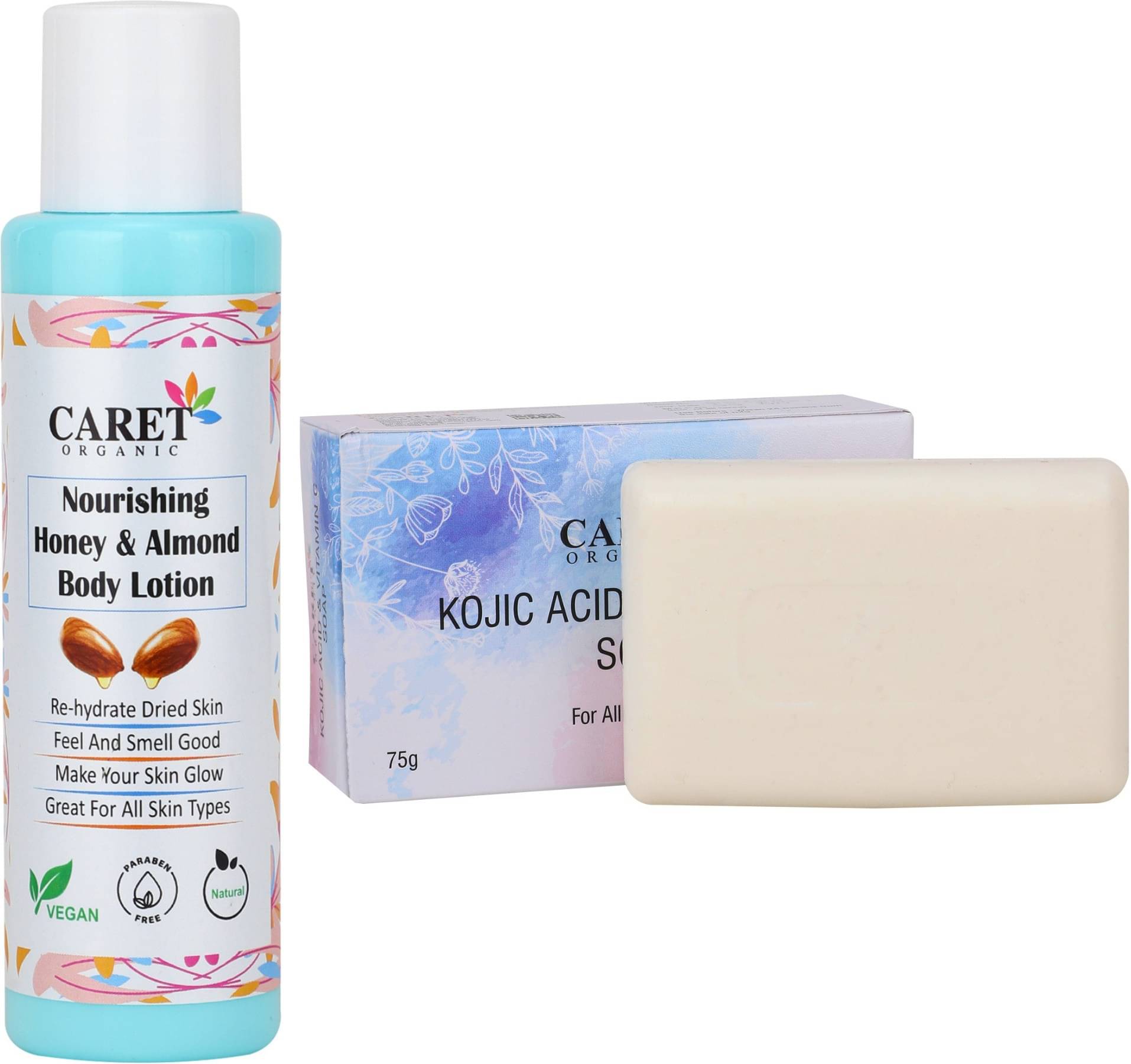 Honey & Almond Body Lotion (100ml) AND Kojic & Vitamin C Soap (75g) (2 Items in the set)     			Honey & Almond Body Lotion (100ml) AND Kojic & Vitamin C Soap (75g) (2 Items in the set)