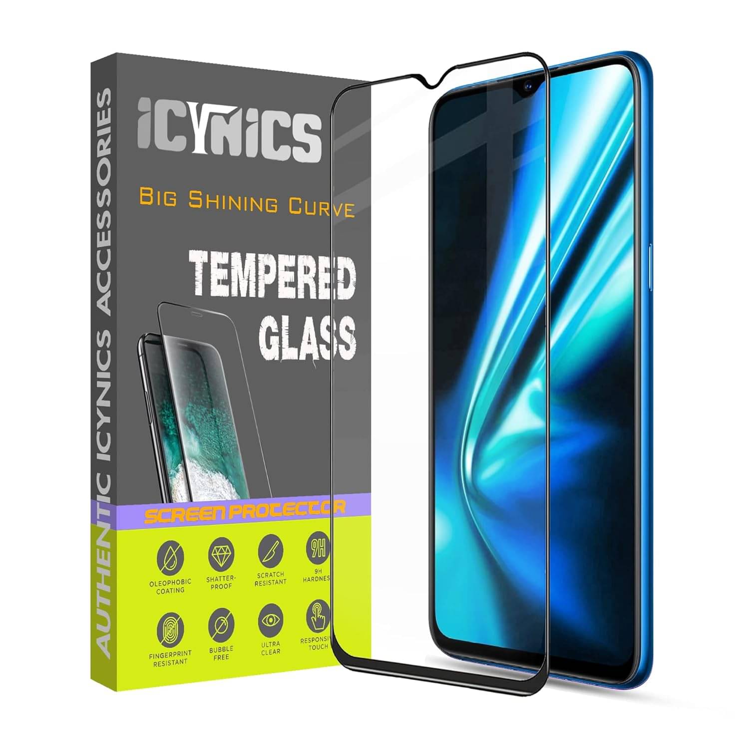     			Icynics Tempered Glass Compatible For Realme 5s ( Pack of 1 )
