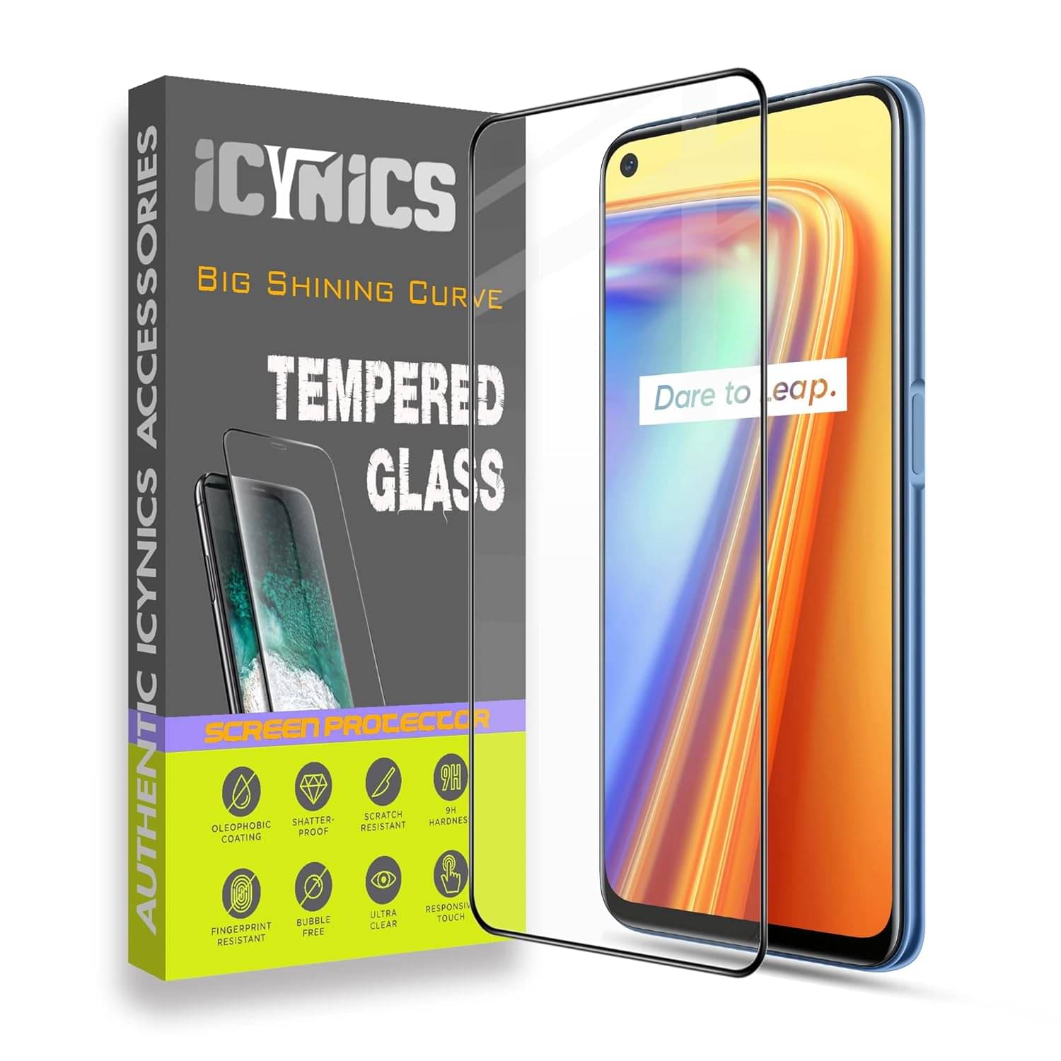 Icynics Tempered Glass Compatible For Realme 7 ( Pack of 1 )     			Icynics Tempered Glass Compatible For Realme 7 ( Pack of 1 )