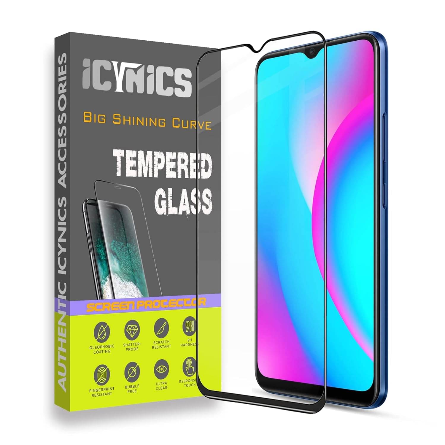 Icynics Tempered Glass Compatible For Realme C15 ( Pack of 1 ) Icynics Tempered Glass Compatible For Realme C15 ( Pack of 1 )
