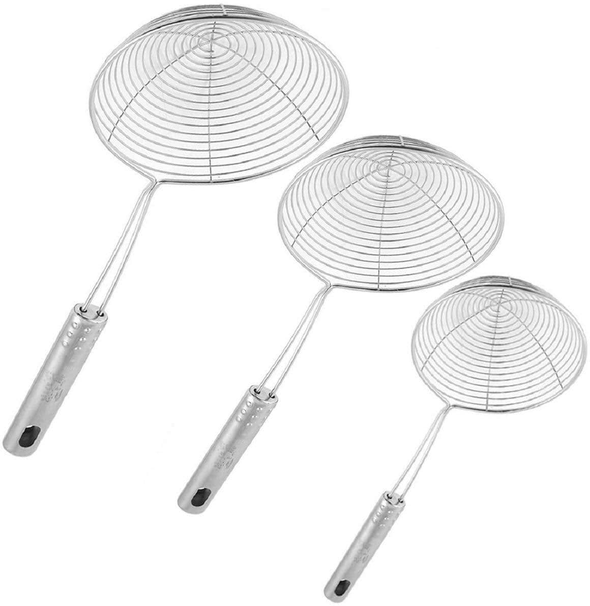 Konquer TimeS Silver Steel Strainer ( Pack of 3 )