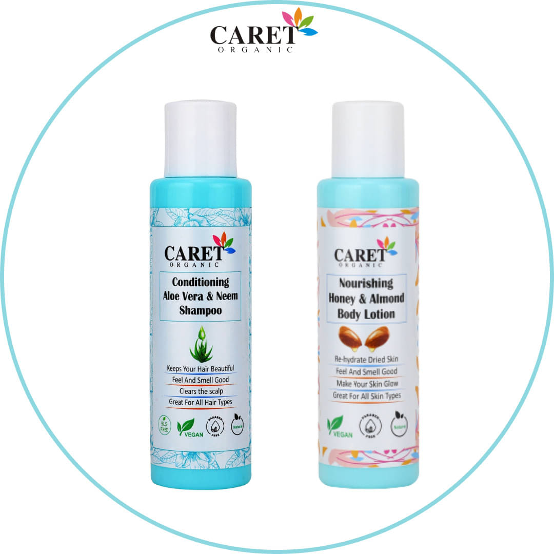    			Neem Aloe Vera Shampoo And Honey Almond Body Lotion - Sls Free-Vegan (2 Items in the set)