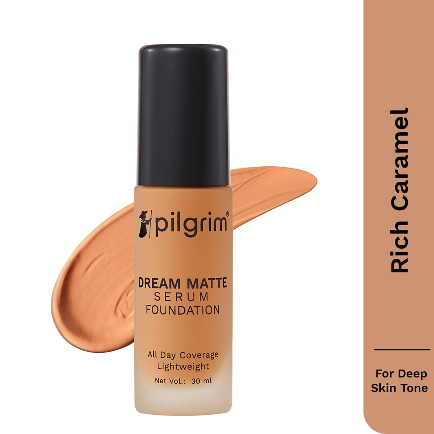     			Pilgrim Rich Caramel Serum Liquid Foundation Make Up,For All Skin Type,30Ml (pack Of 1)