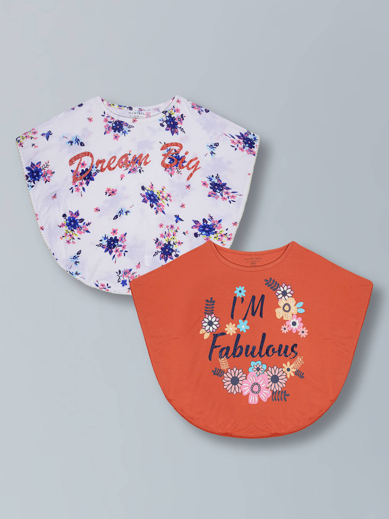     			PLUM TREE Pack of 2 Girls Viscose Top ( Off White )