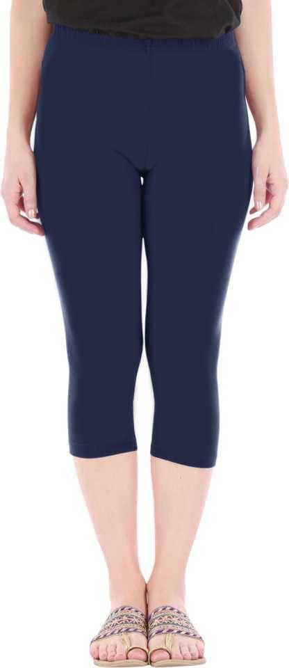     			Reoutlook Blue Cotton Blend Solid Tights - Single