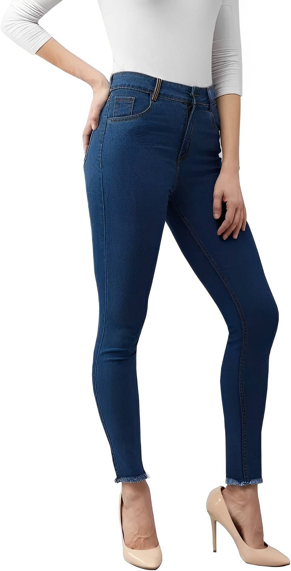     			Reoutlook - Blue Denim Skinny Fit Women's Jeans ( Pack of 1 )