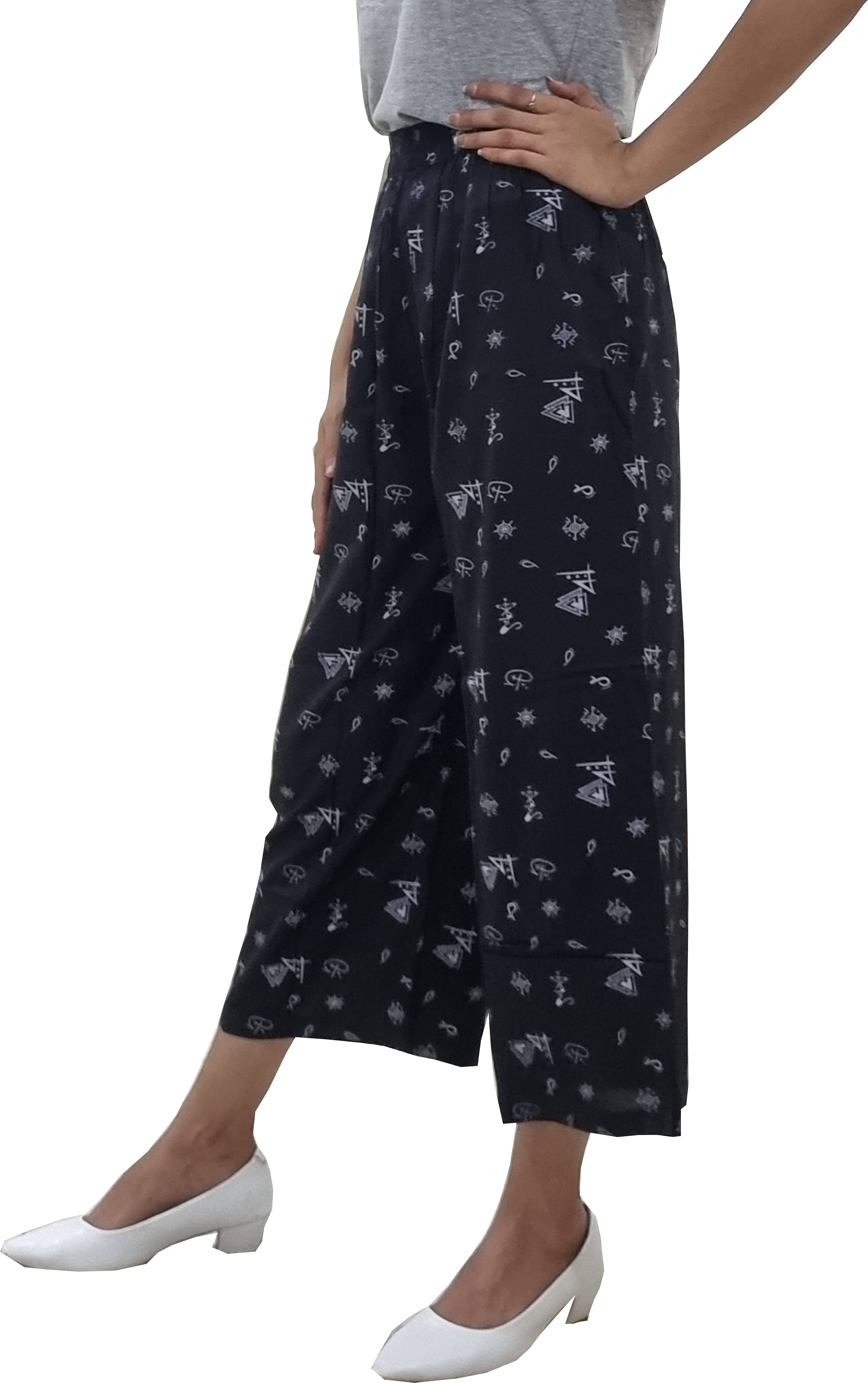     			Reoutlook Pack of 1 Cotton Blend Relaxed Women's Cigarette Pants ( Black )