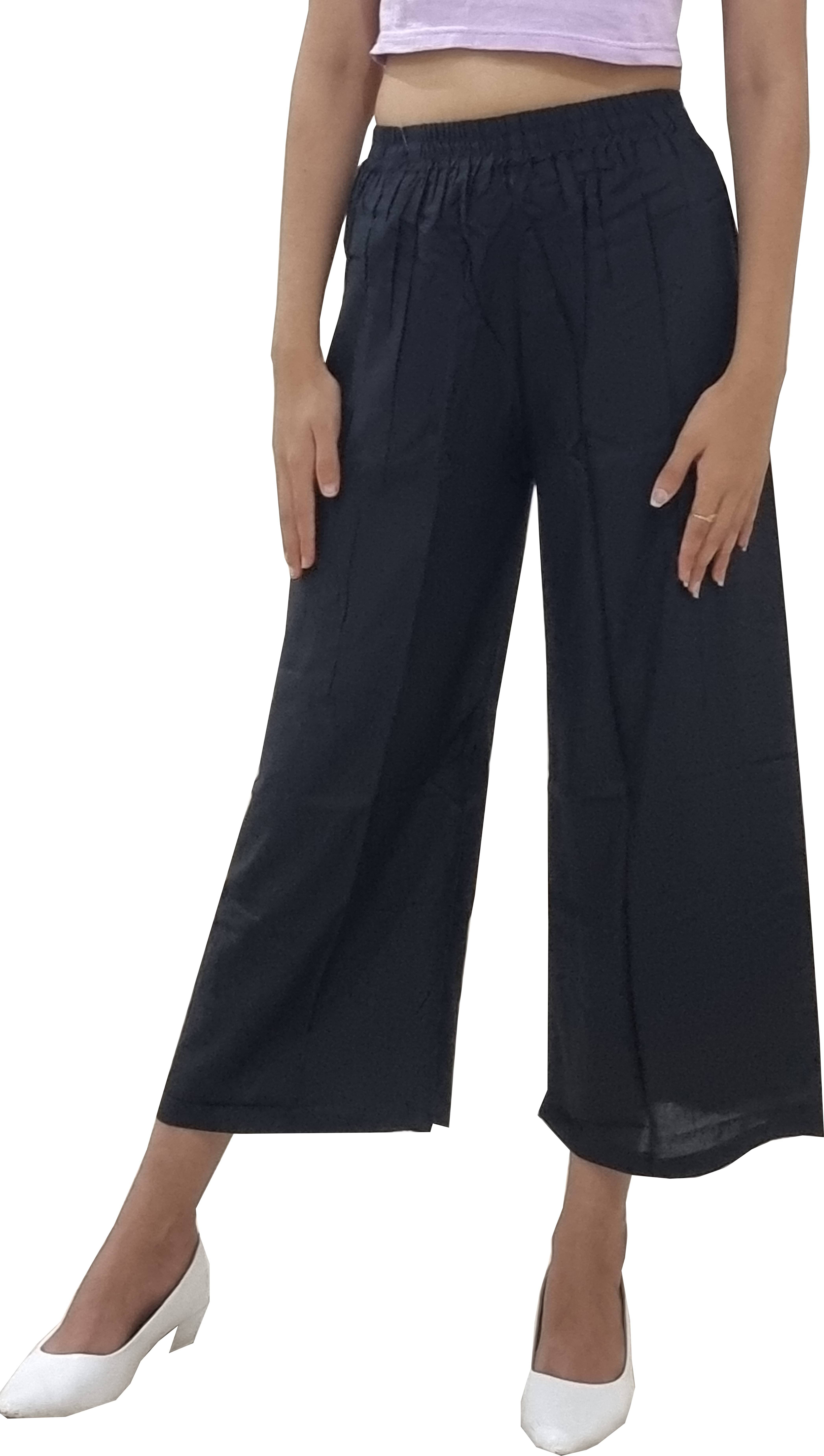     			Reoutlook Pack of 1 Cotton Blend Relaxed Women's Cigarette Pants ( Black )