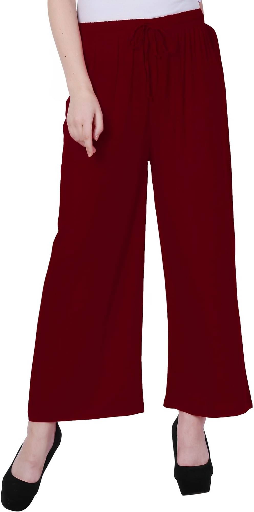     			Reoutlook Pack of 1 Lycra Flared Women's Casual Pants ( Maroon )