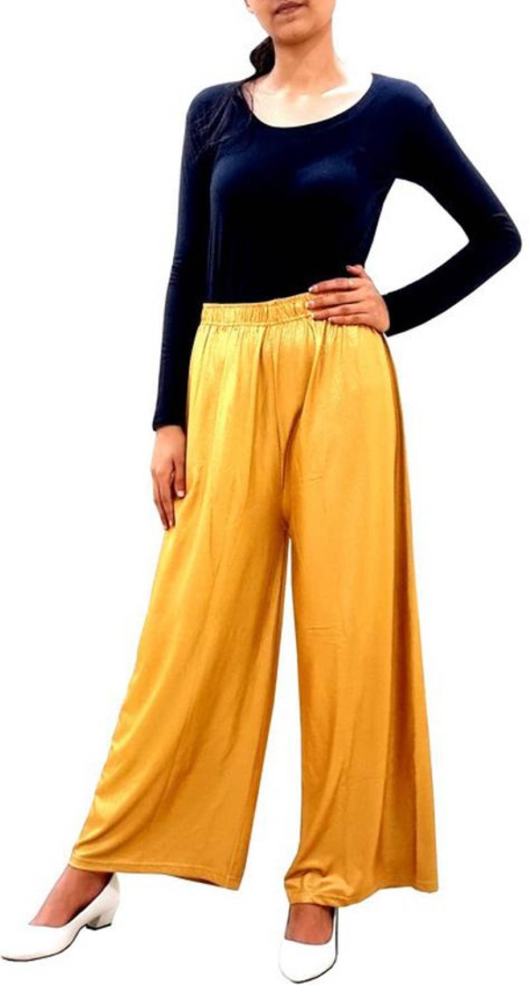     			Reoutlook Pack of 1 Lycra Flared Women's Casual Pants ( Gold )