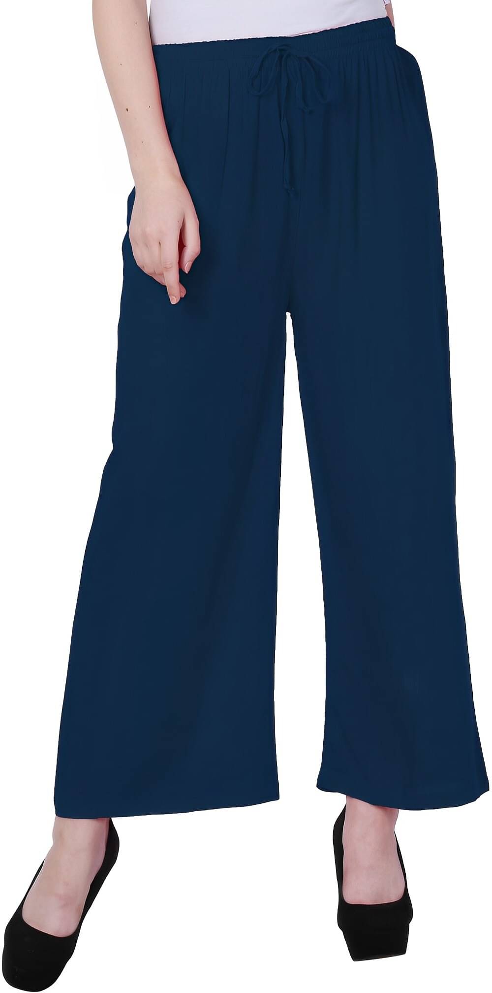     			Reoutlook Pack of 1 Lycra Flared Women's Casual Pants ( Blue )