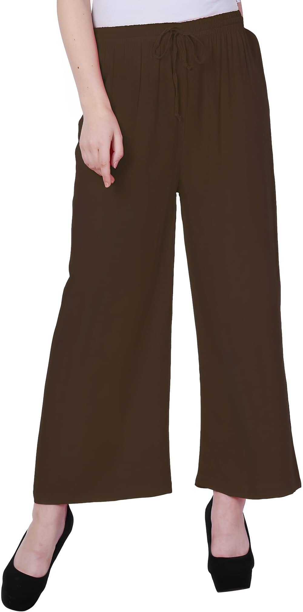 Reoutlook Pack of 1 Lycra Flared Women's Casual Pants ( Brown ) - Trousers | Buy online on ZillyBuy