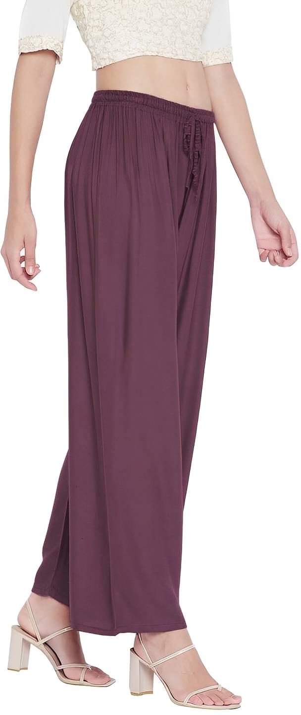     			Reoutlook Pack of 1 Polyester Relaxed Women's Casual Pants ( Maroon )