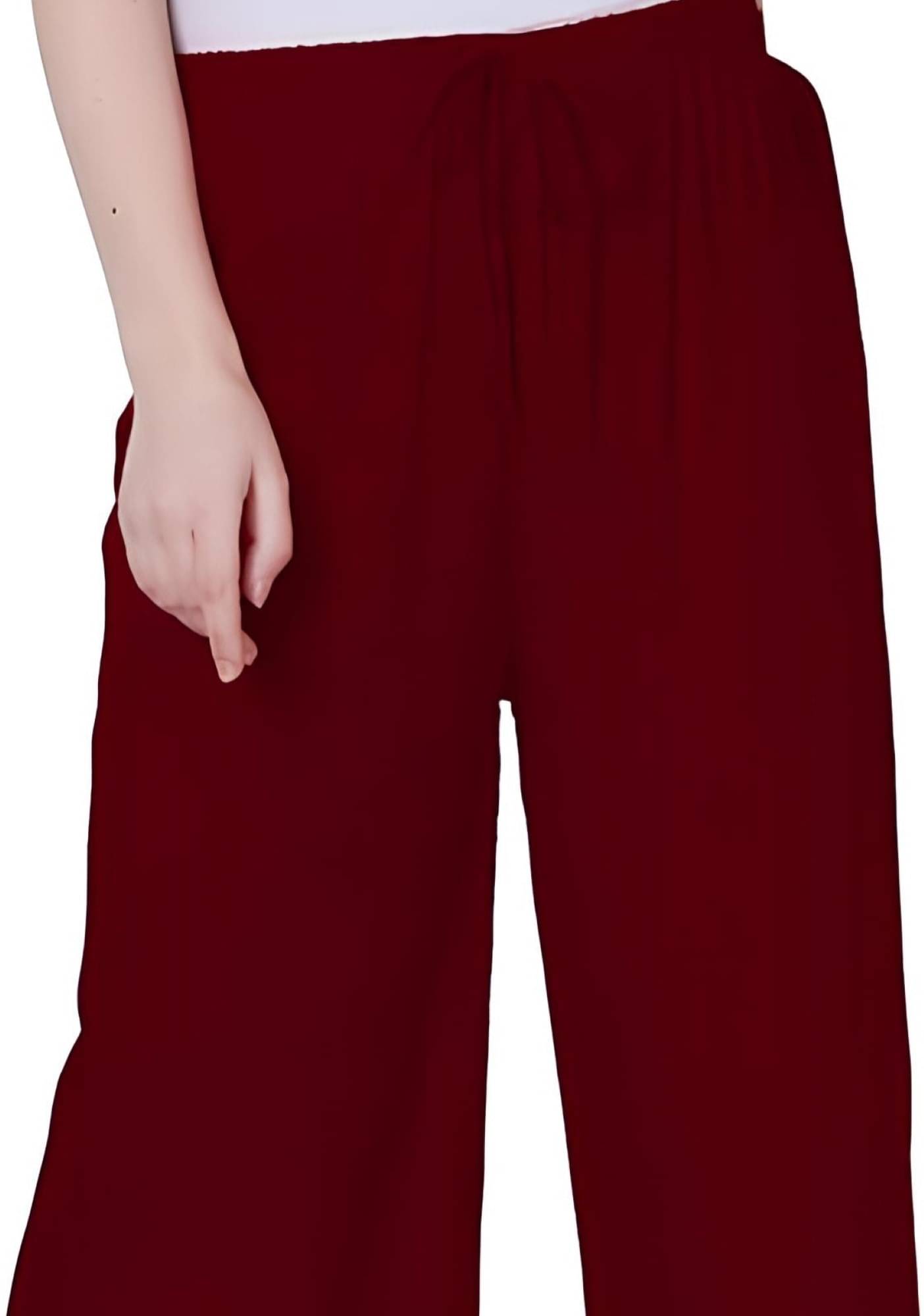     			Reoutlook Pack of 1 Viscose Regular Women's Casual Pants ( Maroon )