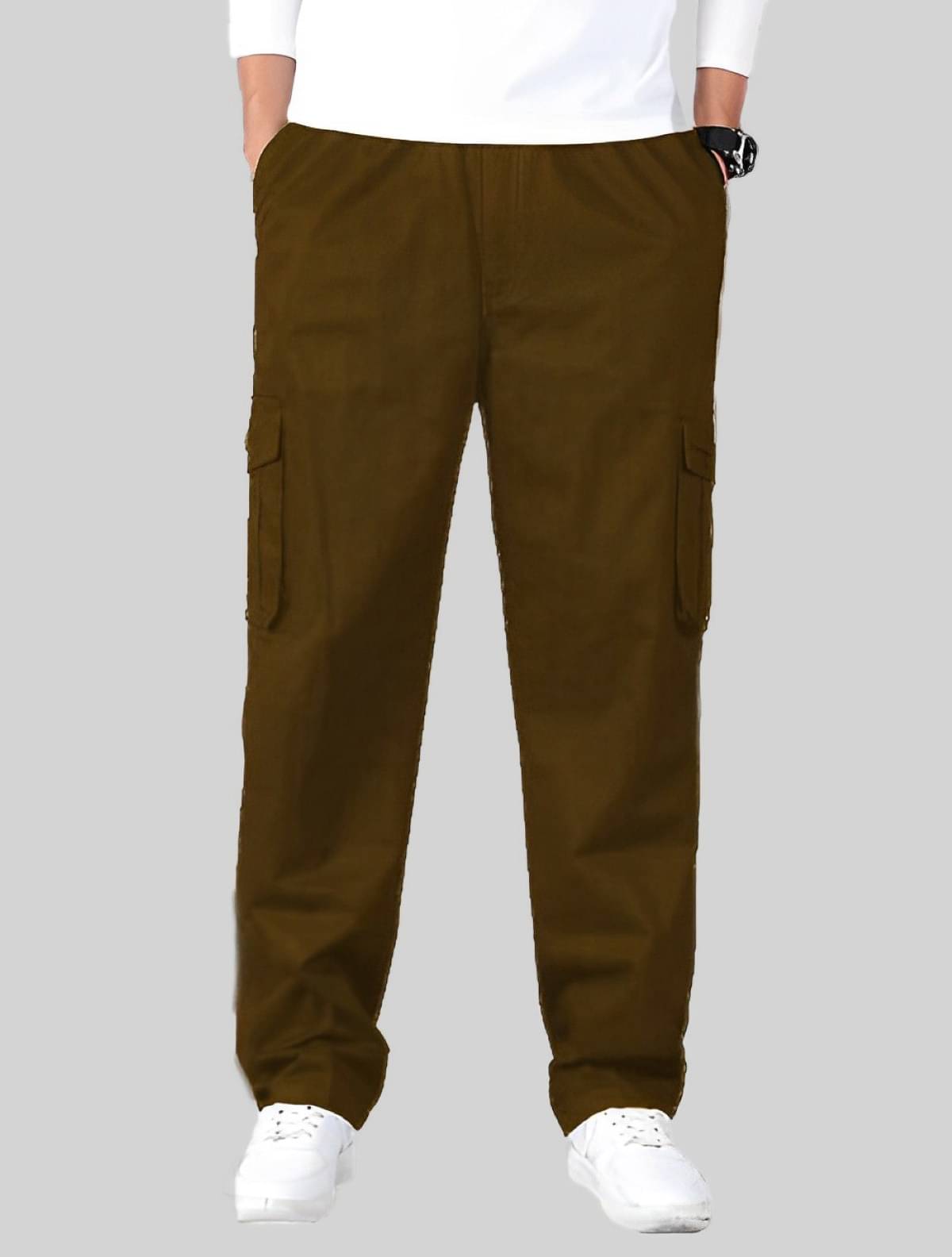     			Reoutlook Regular Flat Men's Cargos - Beige ( Pack of 1 )