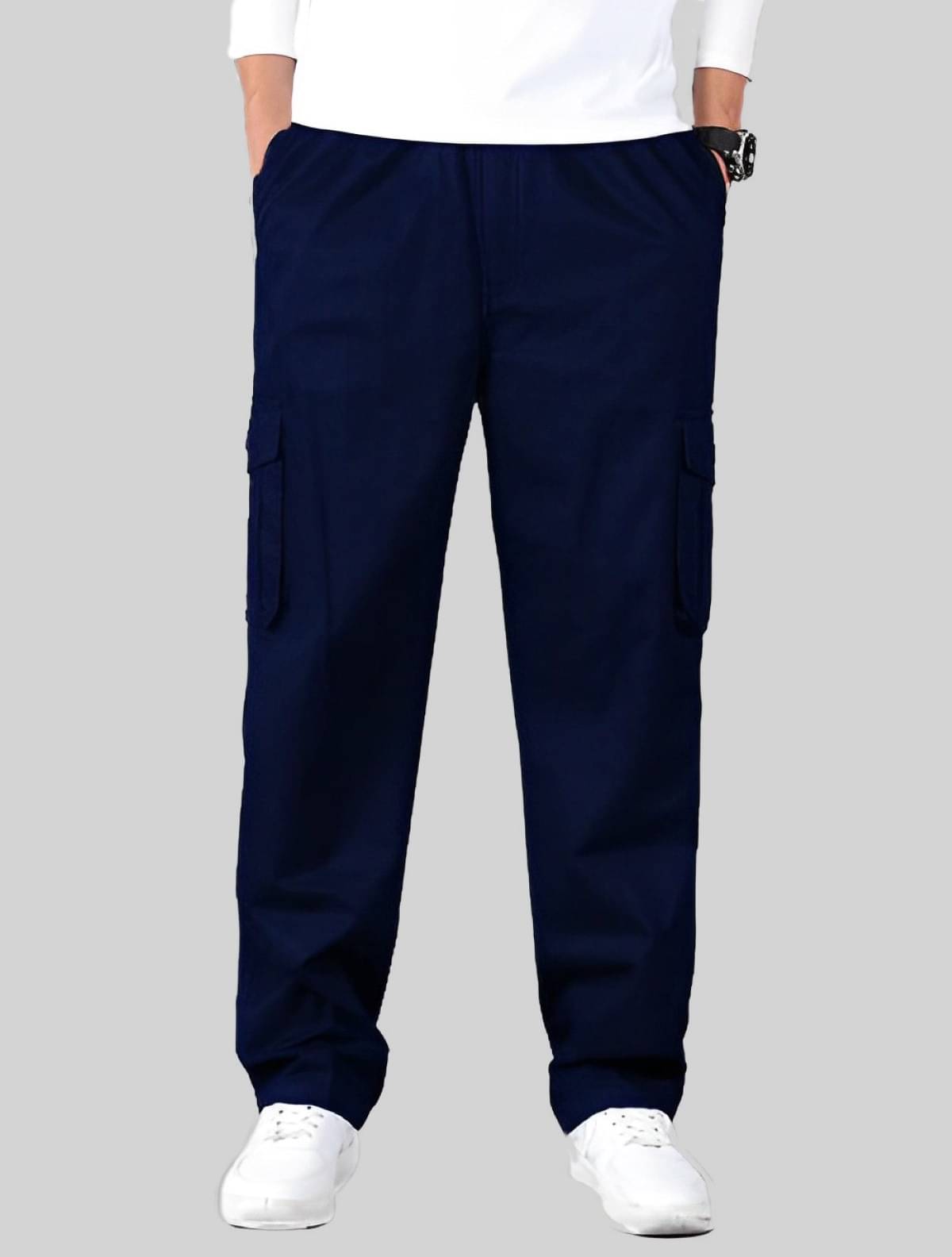     			Reoutlook Regular Flat Men's Cargos - Dark Blue ( Pack of 1 )