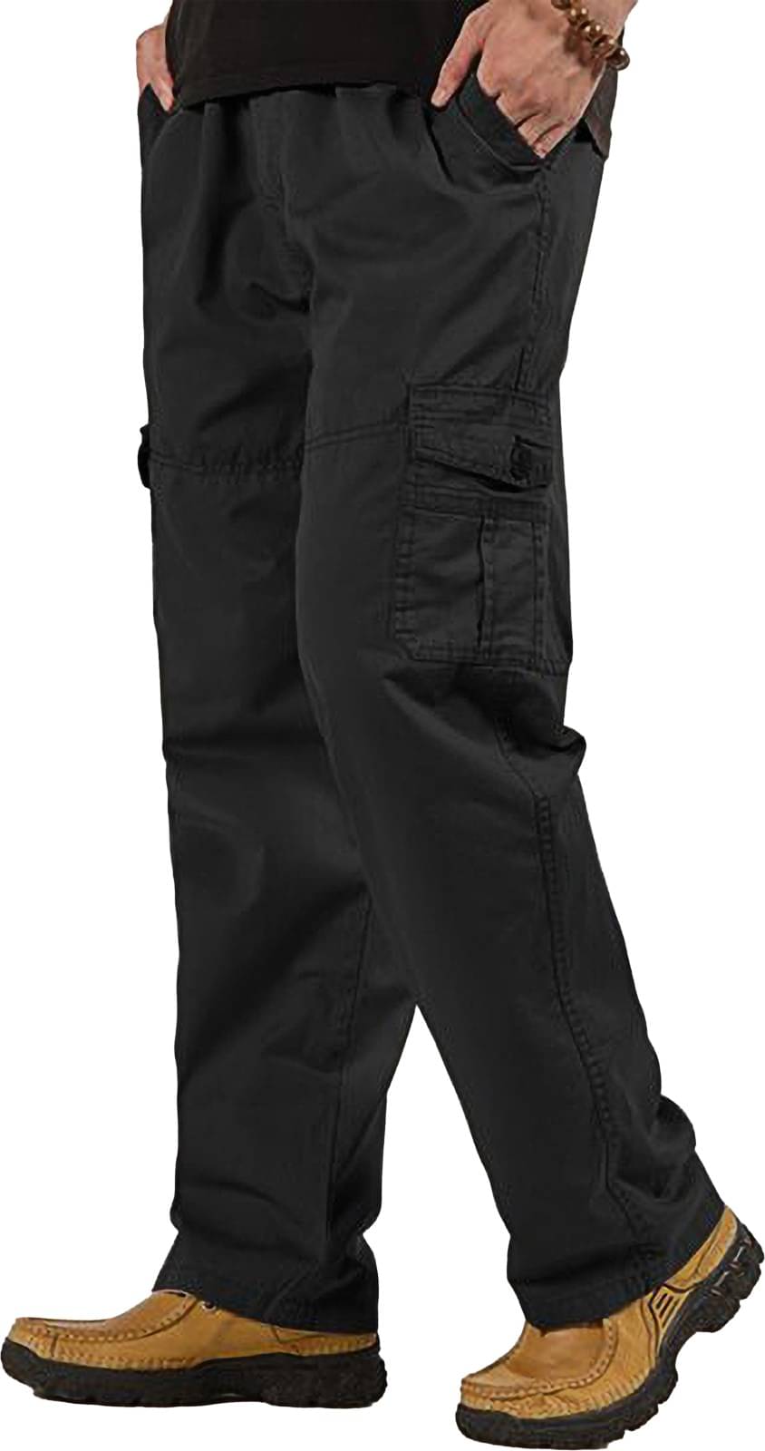     			Reoutlook Regular Flat Men's Cargos - Black ( Pack of 1 )