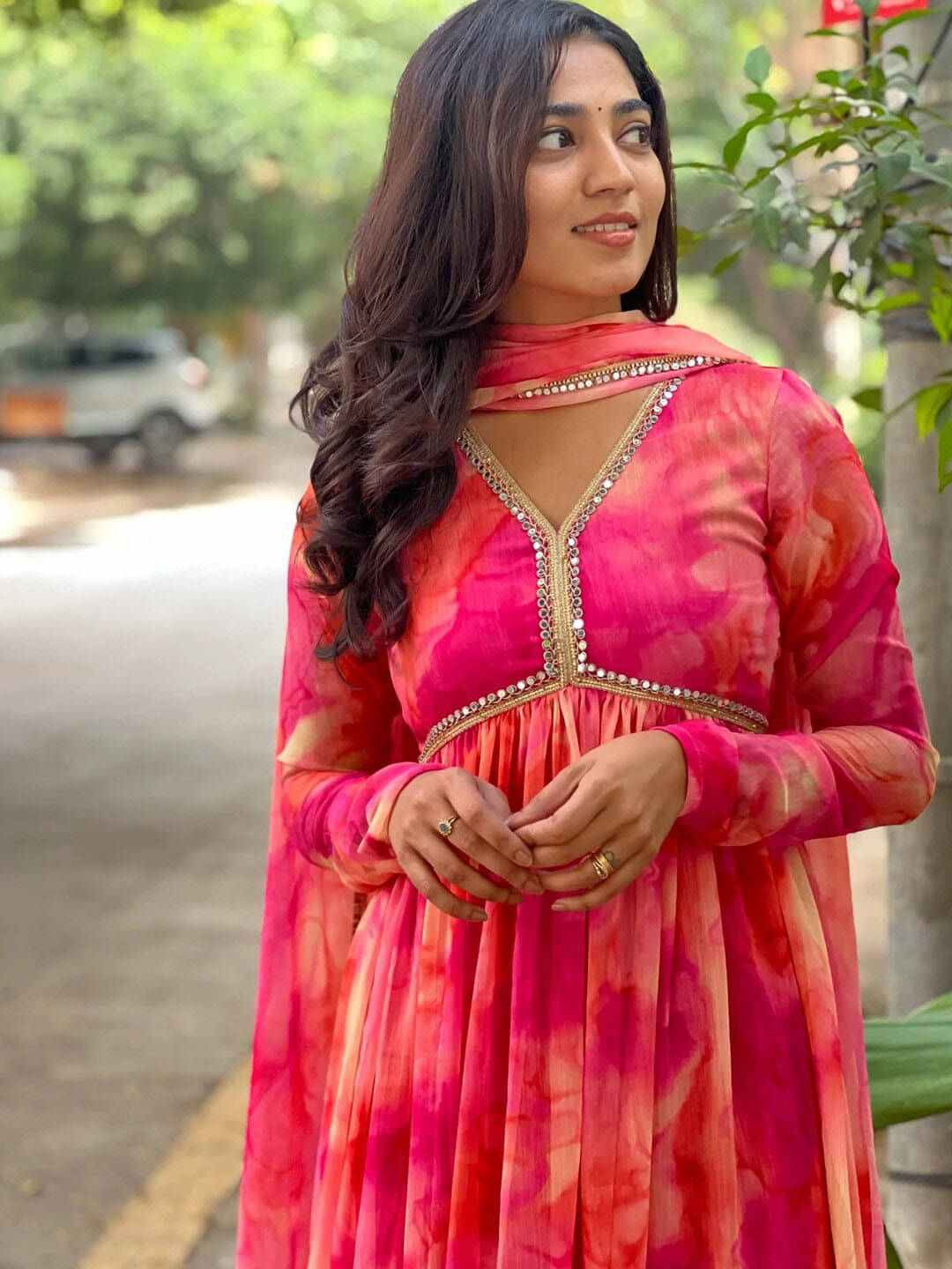 Royal Export Georgette Printed Kurti With Pants Women's Stitched Salwar Suit - Pink ( Pack of 1 ) Royal Export Georgette Printed Kurti With Pants Women's Stitched Salwar Suit - Pink ( Pack of 1 )