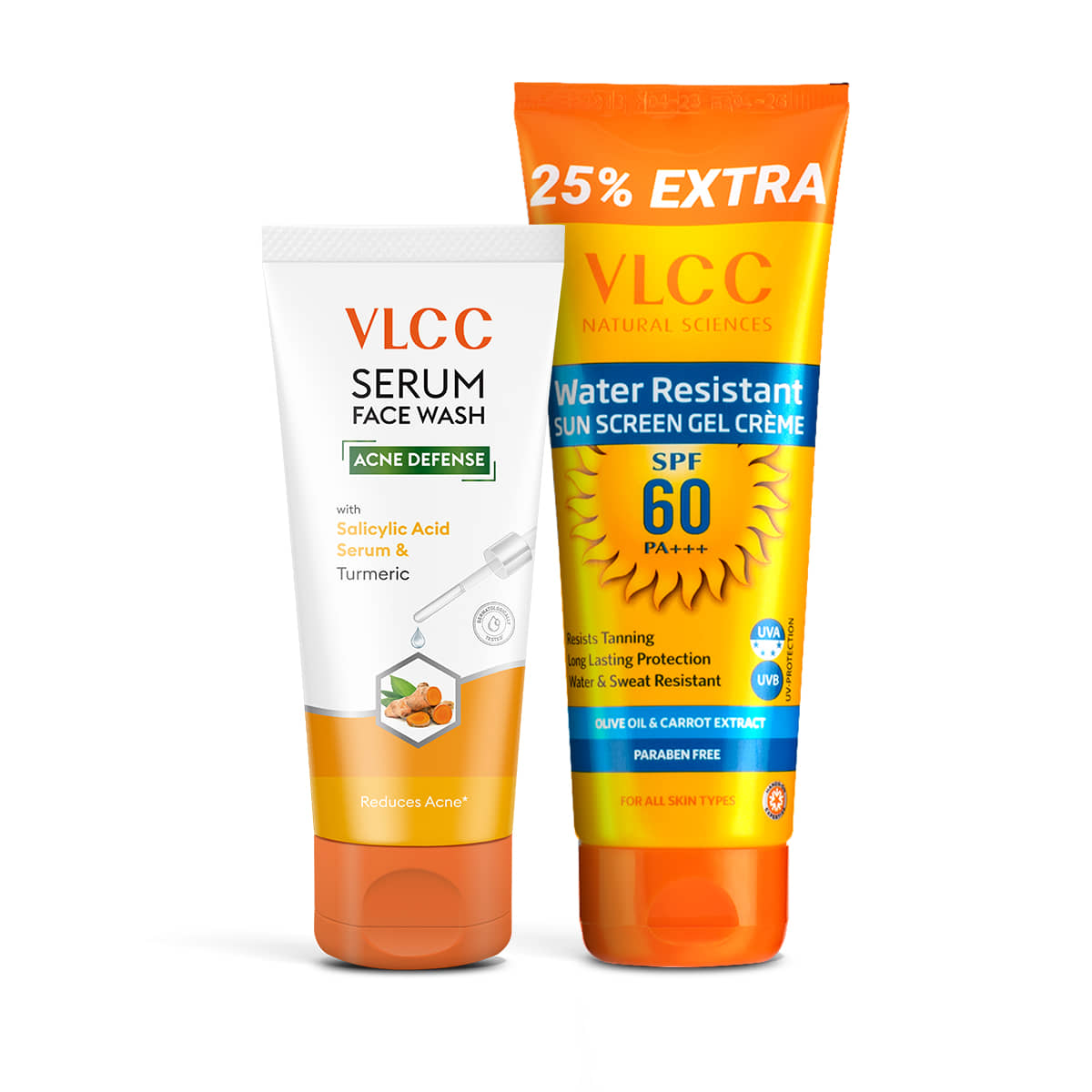 VLCC Salicylic Acid & Turmeric Face Wash 100g + SPF 60 Sunscreen | Acne Control & Protection